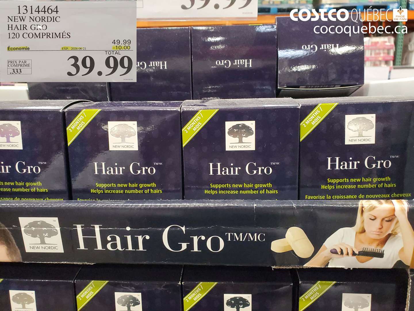 1314464 NEW NORDIC HAIR GRO 120 COMPRIMÉS ($10.00 INSTANT SAVINGS EXPIRES ON 2026-06-21) $39.99