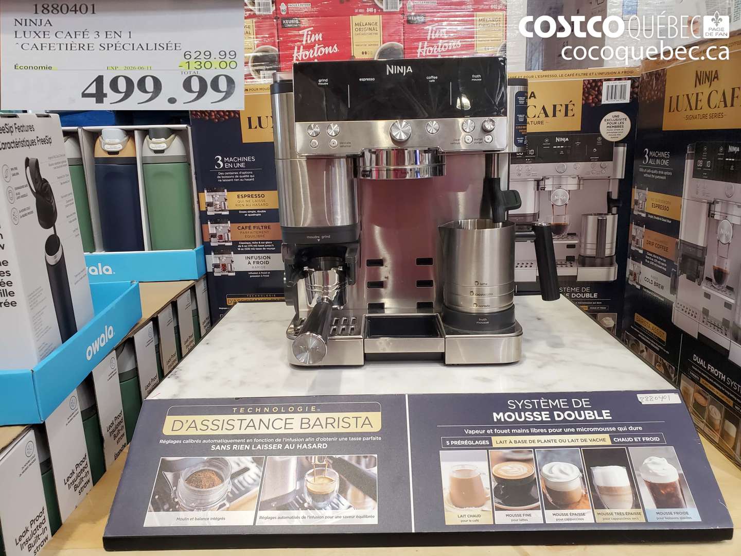 1880401 NINJA LUXE CAFÉ 3 EN 1 CAFETIERE SPECIALISEE ($130.00 INSTANT SAVINGS EXPIRES ON 2026-06-11) $499.99
