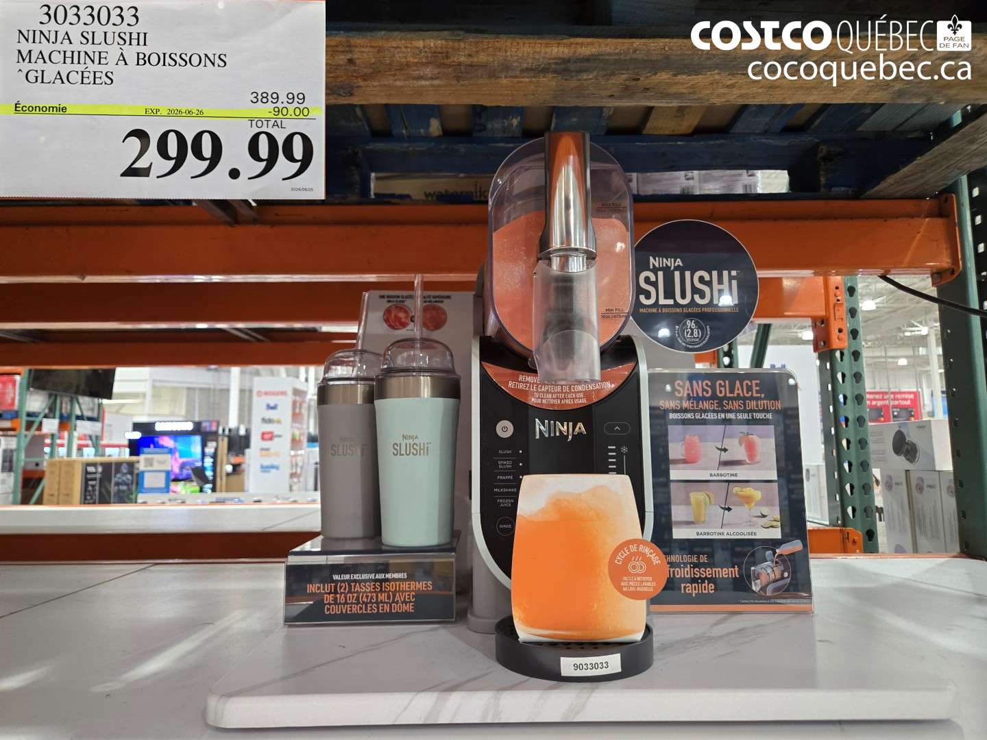 3033033 NINJA SLUSHI MACHINE À BOISSONS GLACÉES ($90.00 INSTANT SAVINGS EXPIRES ON 2026-06-26) $299.99