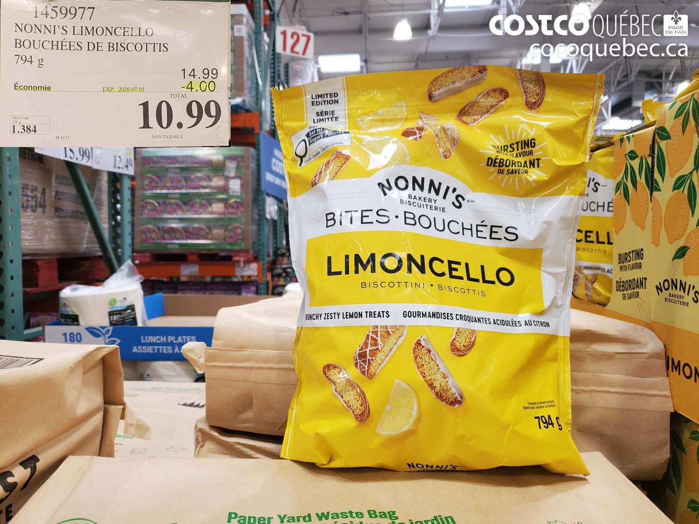 1459977 NONNI'S LIMONCELLO BOUCHÉES DE BISCOTTIS 794 G ($4.00 INSTANT SAVINGS EXPIRES ON 2026-07-05) $10.99