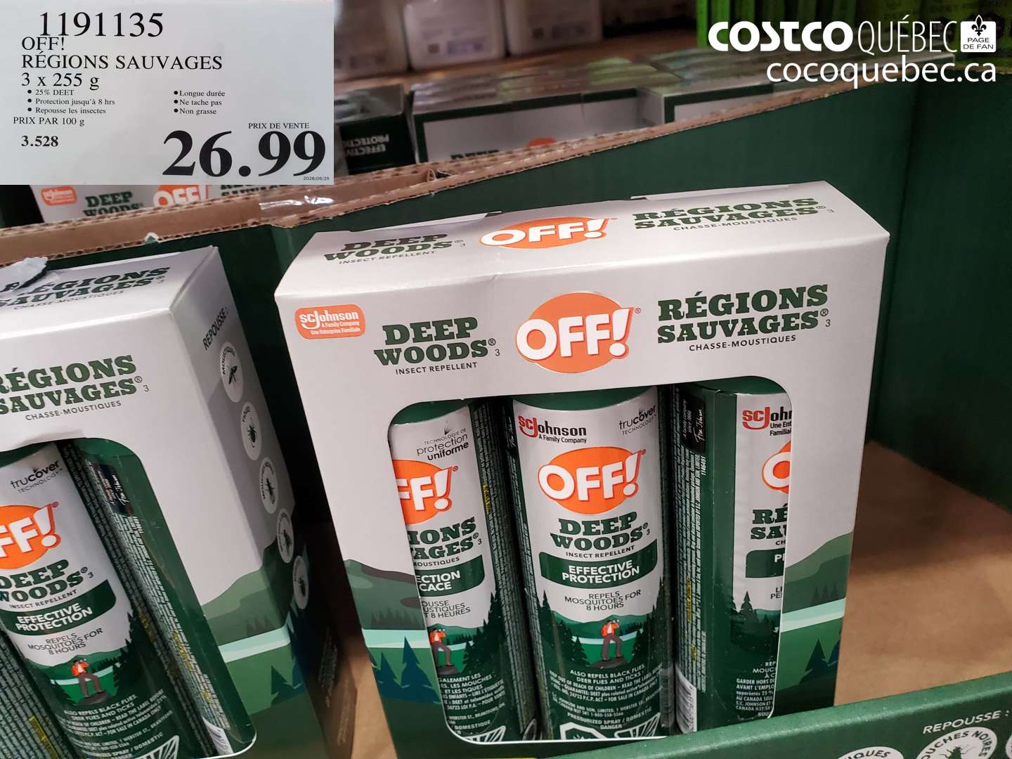 1191135 OFF! RÉGIONS SAUVAGES 3 X 255 G $26.99