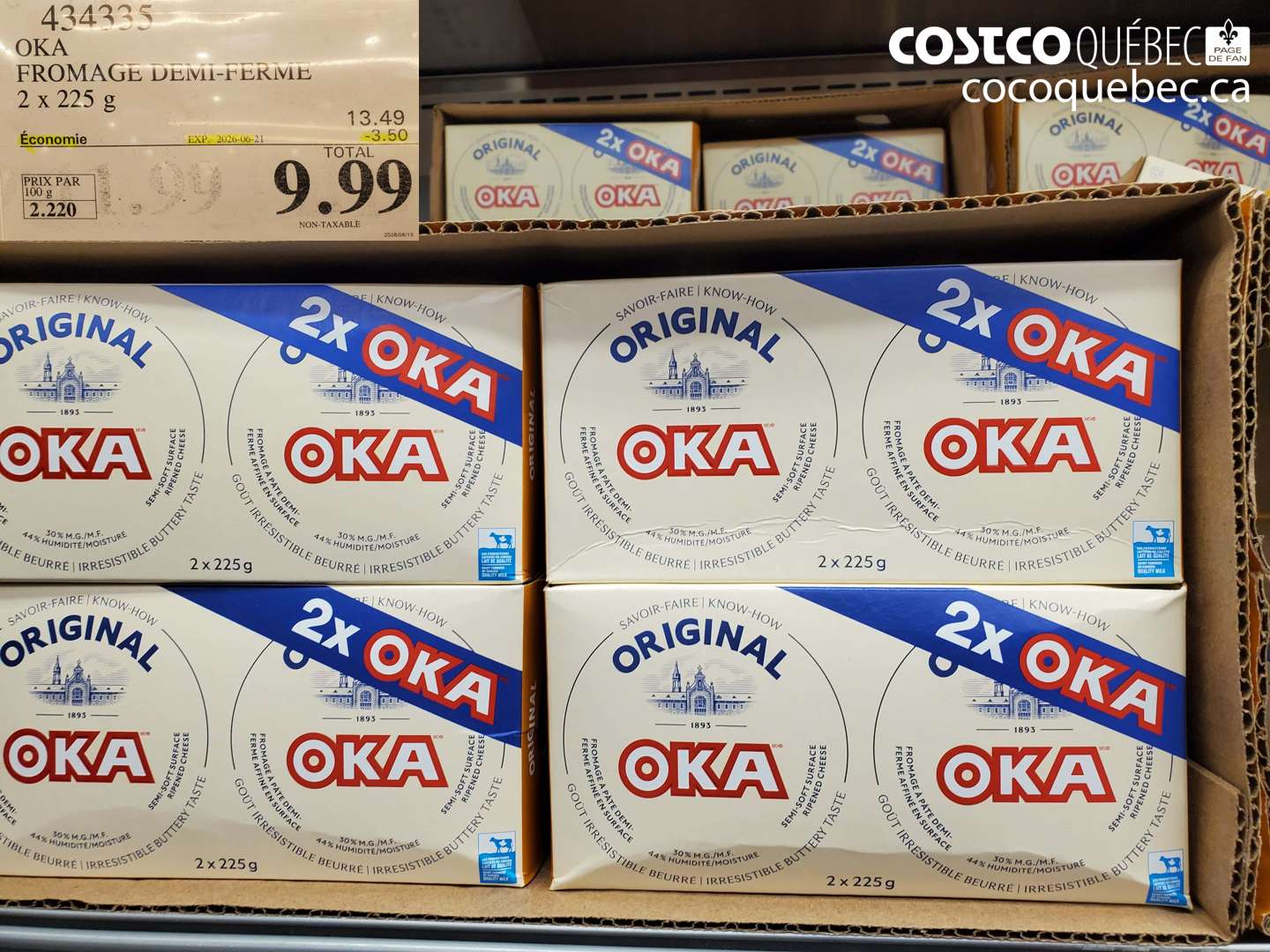 434335 OKA FROMAGE DEMI-FERME 2 X 255 G ($3.50 INSTANT SAVINGS EXPIRES ON 2026-06-21) $9.99