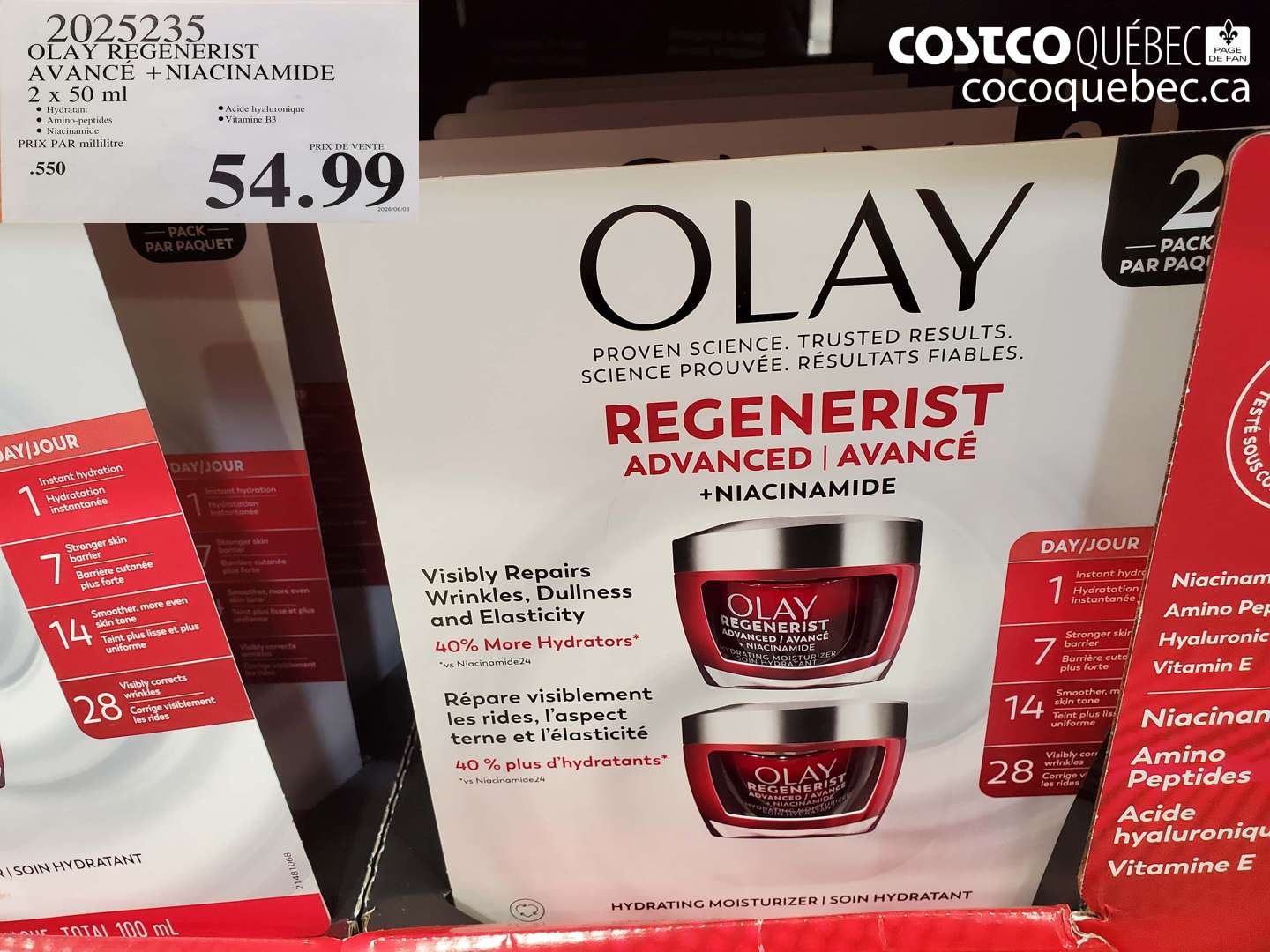 2025235 OLAY REGENERIST AVANCÉ + NIACINAMIDE 2 X 50 ML $54.99