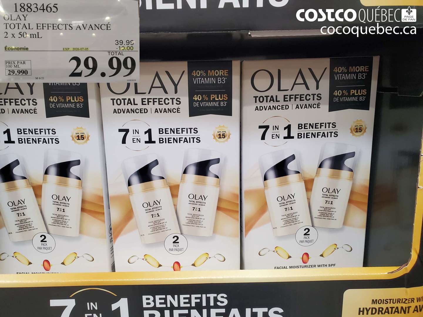 1883465 OLAY TOTAL EFFECTS AVANCÉ 2 X 50ML ($10.00 INSTANT SAVINGS EXPIRES ON 2026-07-05) $29.99