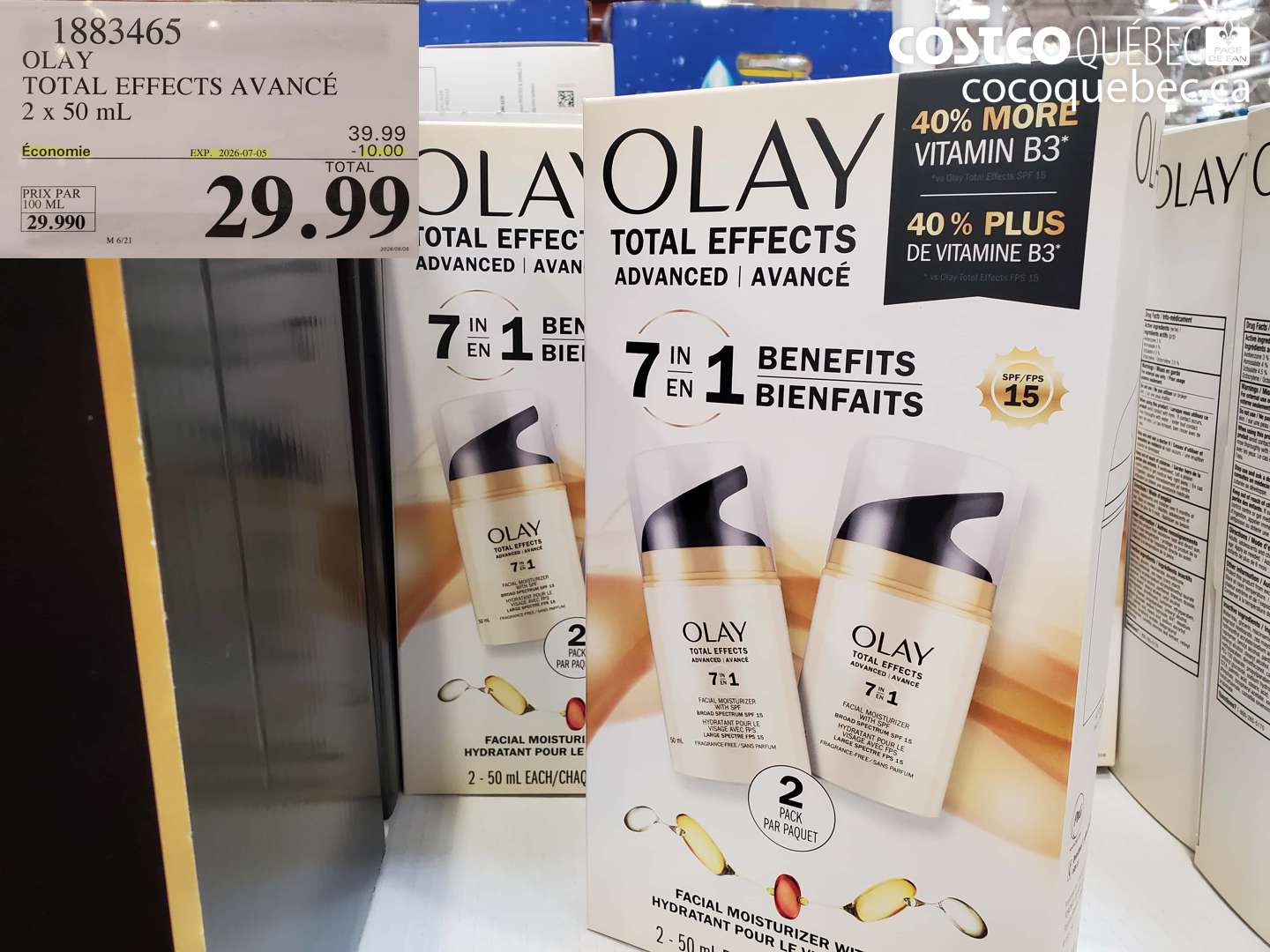 1883465 OLAY TOTAL EFFECTS AVANCÉ 2 X 50 ML ($10.00 INSTANT SAVINGS EXPIRES ON 2026-07-05) $29.99