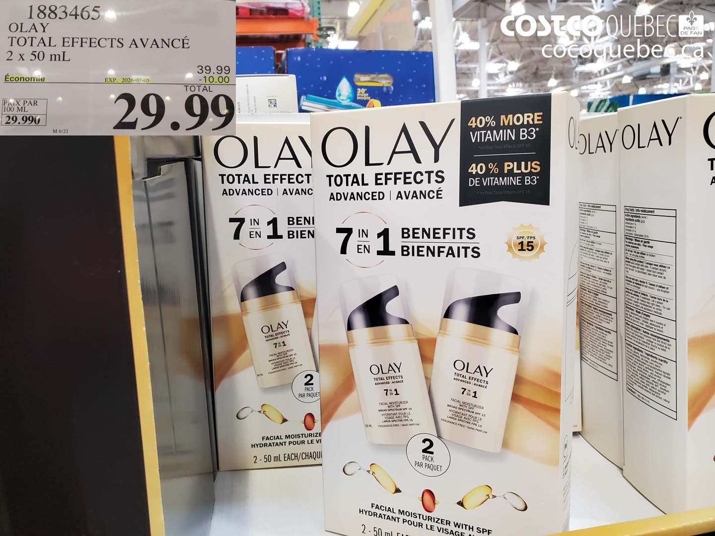 1883465 OLAY TOTAL EFFECTS AVANCÉ 2 X 50 ML ($10.00 INSTANT SAVINGS EXPIRES ON 2026-07-05) $29.99