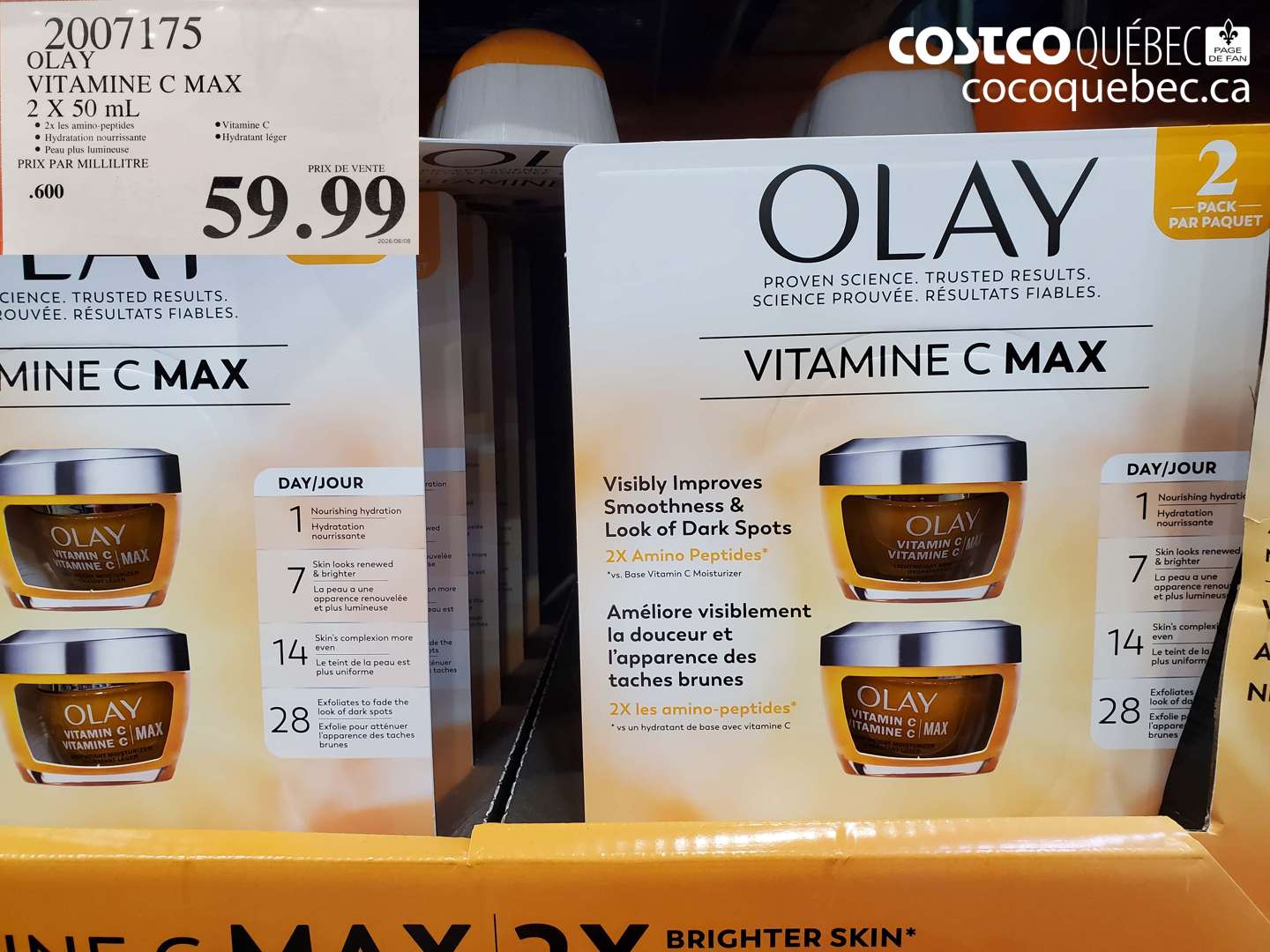 2007175 OLAY VITAMINE C MAX 2 X 50 ML $59.99