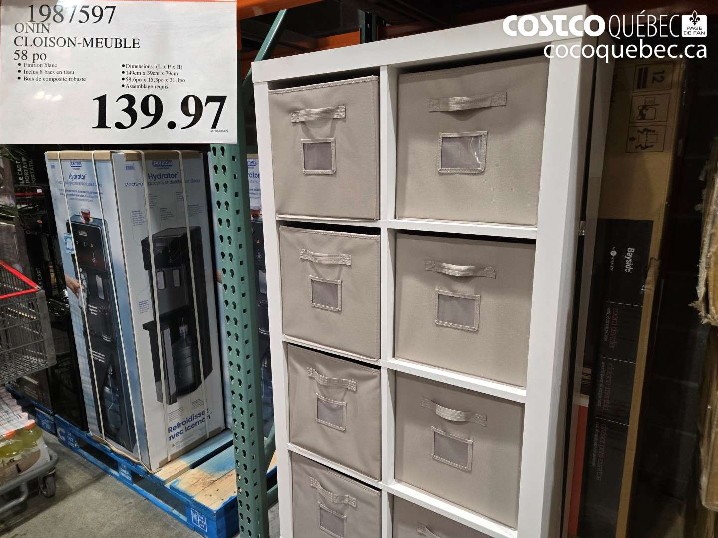 1987597 ONIN CLOISON-MEUBLE 58 PO $139.97