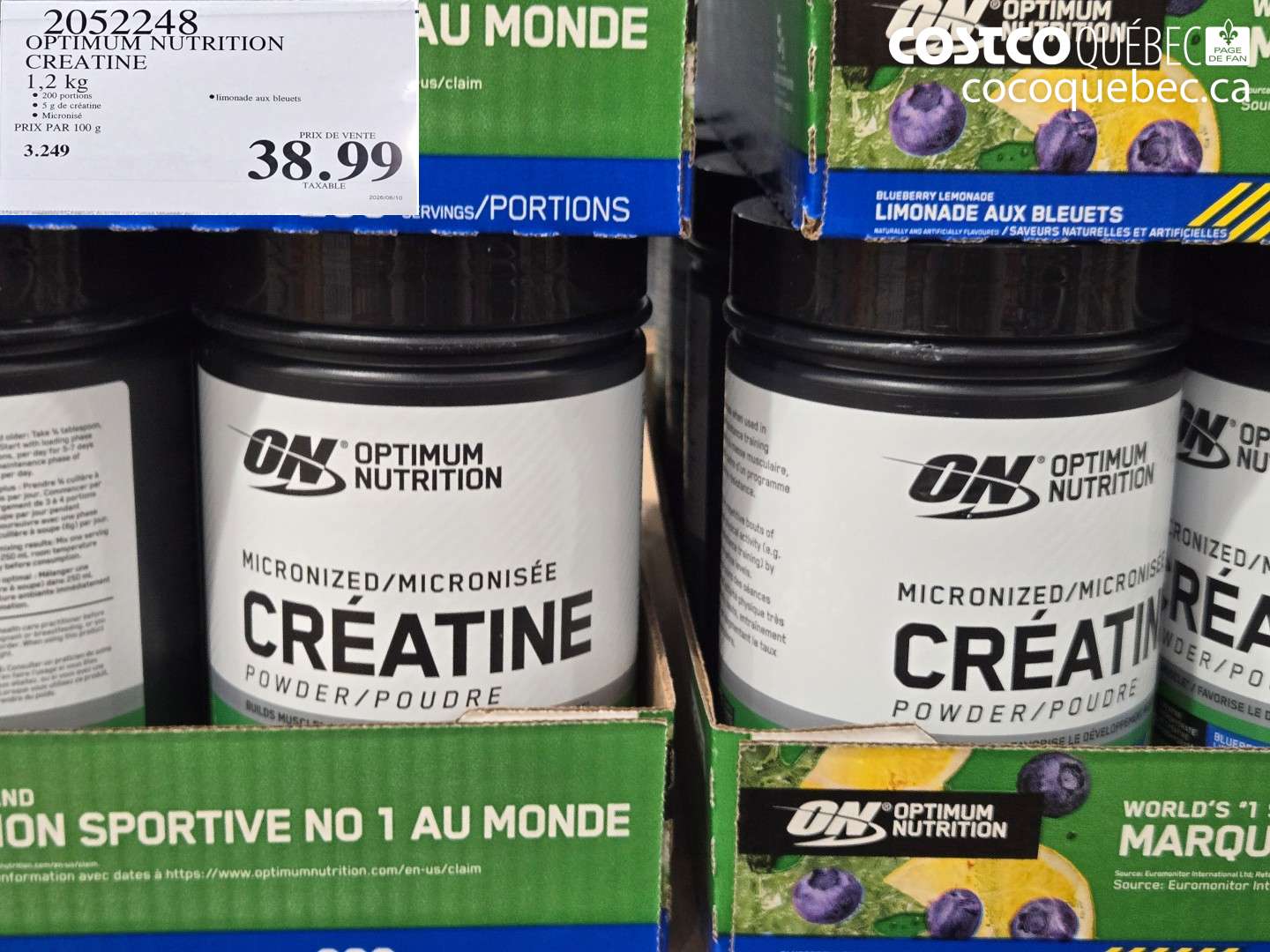 2052248 OPTIMUM NUTRITION CREATINE 1.2 KG $38.99