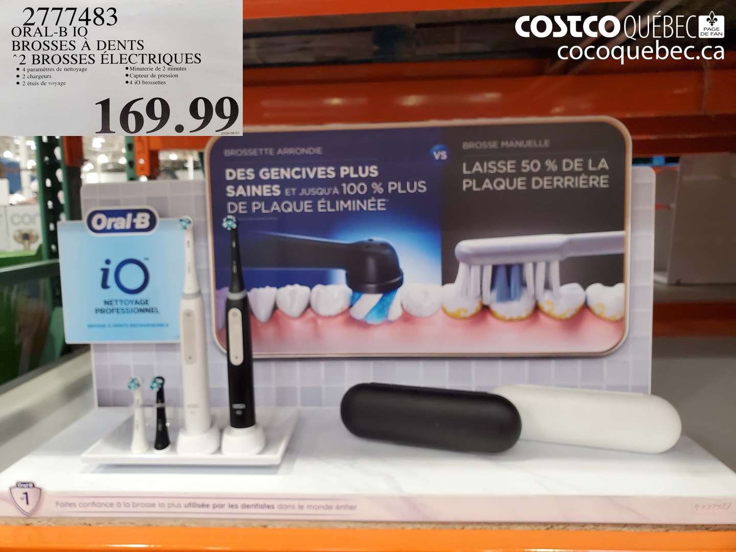 2777483 ORAL-B IO BROSSES À DENTS 2 BROSSES ÉLECTRIQUES $169.99