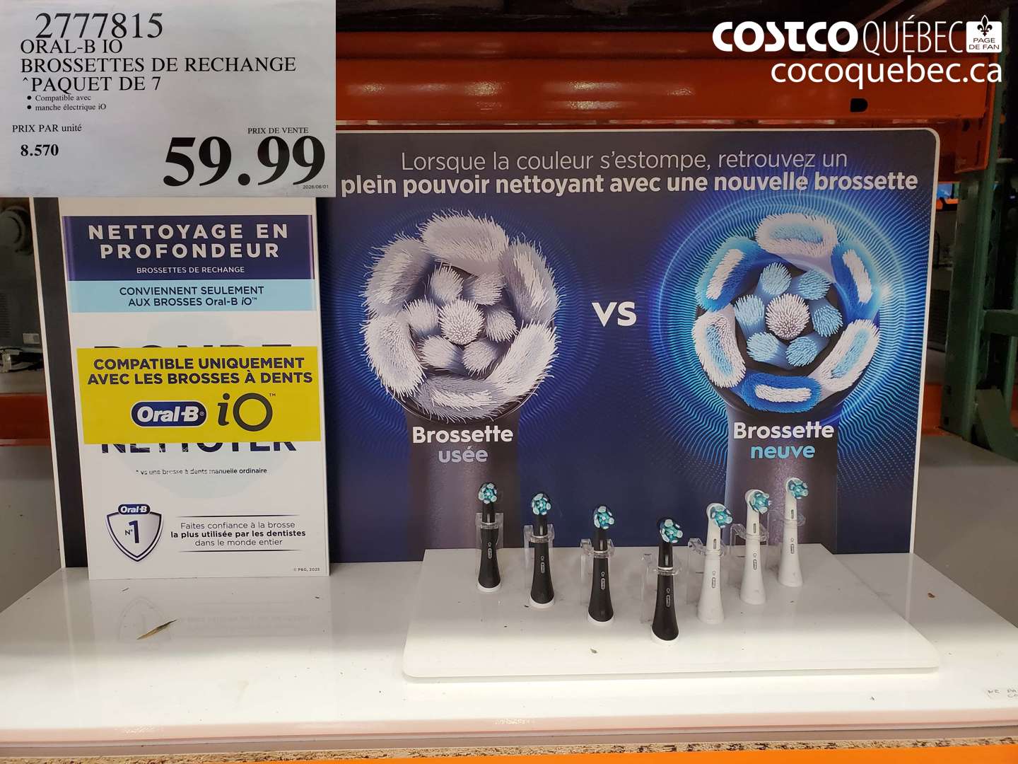 2777815 ORAL-B IO BROSSETTES DE RECHANGE PAQUET DE 7 $59.99