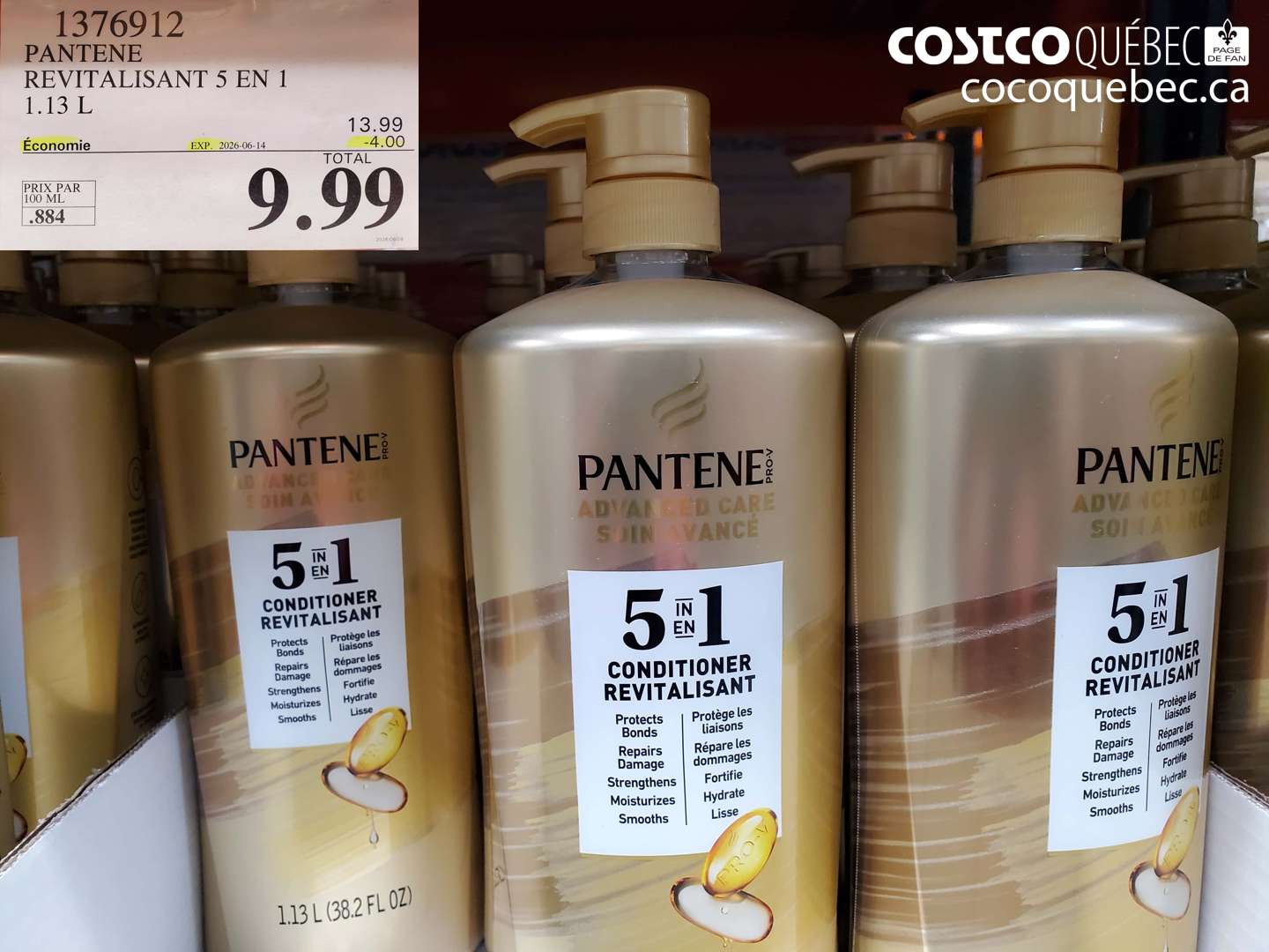 1376912 PANTENE REVITALISANT 5 EN 1 1.13 L ($4.00 INSTANT SAVINGS EXPIRES ON 2026-06-14) $9.99