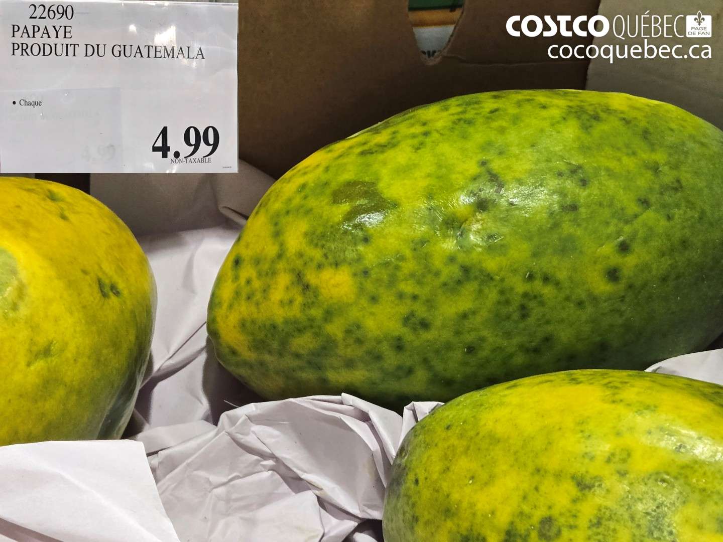 22690 PAPAYE PRODUIT DU GUATEMALA $4.99