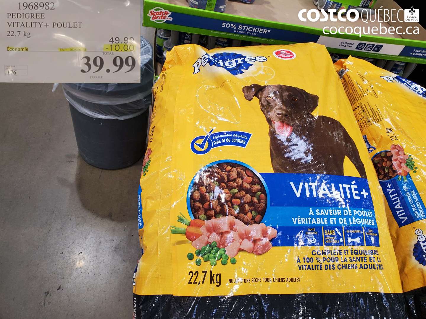 1968982 PEDIGREE VITALITY + POULET 22.7 KG ($10.00 INSTANT SAVINGS EXPIRES ON 2026-06-28) $39.99