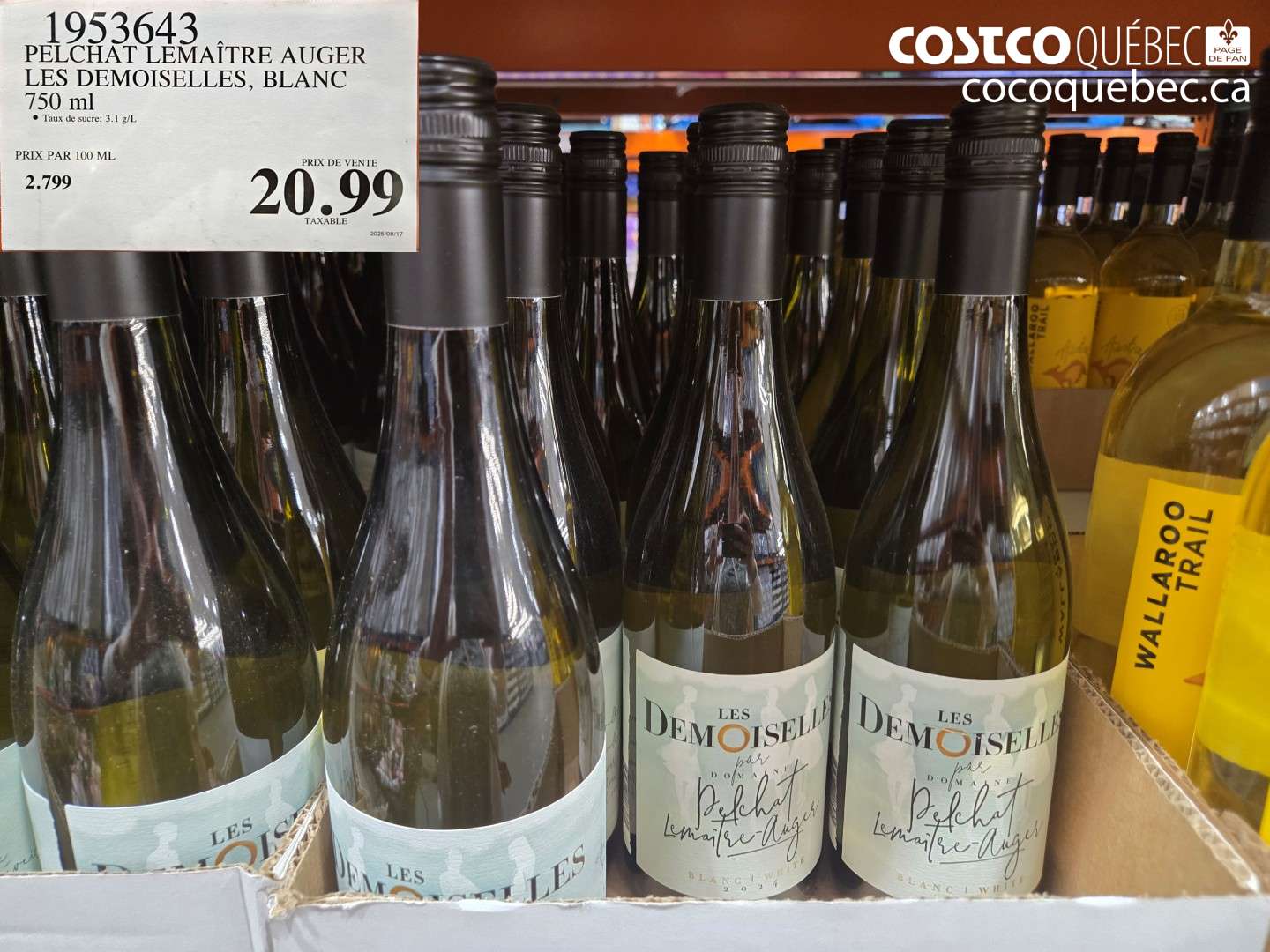 1953643 PELCHAT LEMAÎTRE AUGER LES DEMOISELLES, BLANC 750 ML $20.99