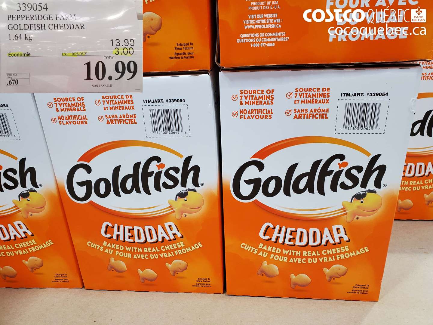 339054 PEPPERIDGE FARM GOLDFISH CHEDDAR 1.64 KG ($3.00 INSTANT SAVINGS EXPIRES ON 2026-06-21) $10.99