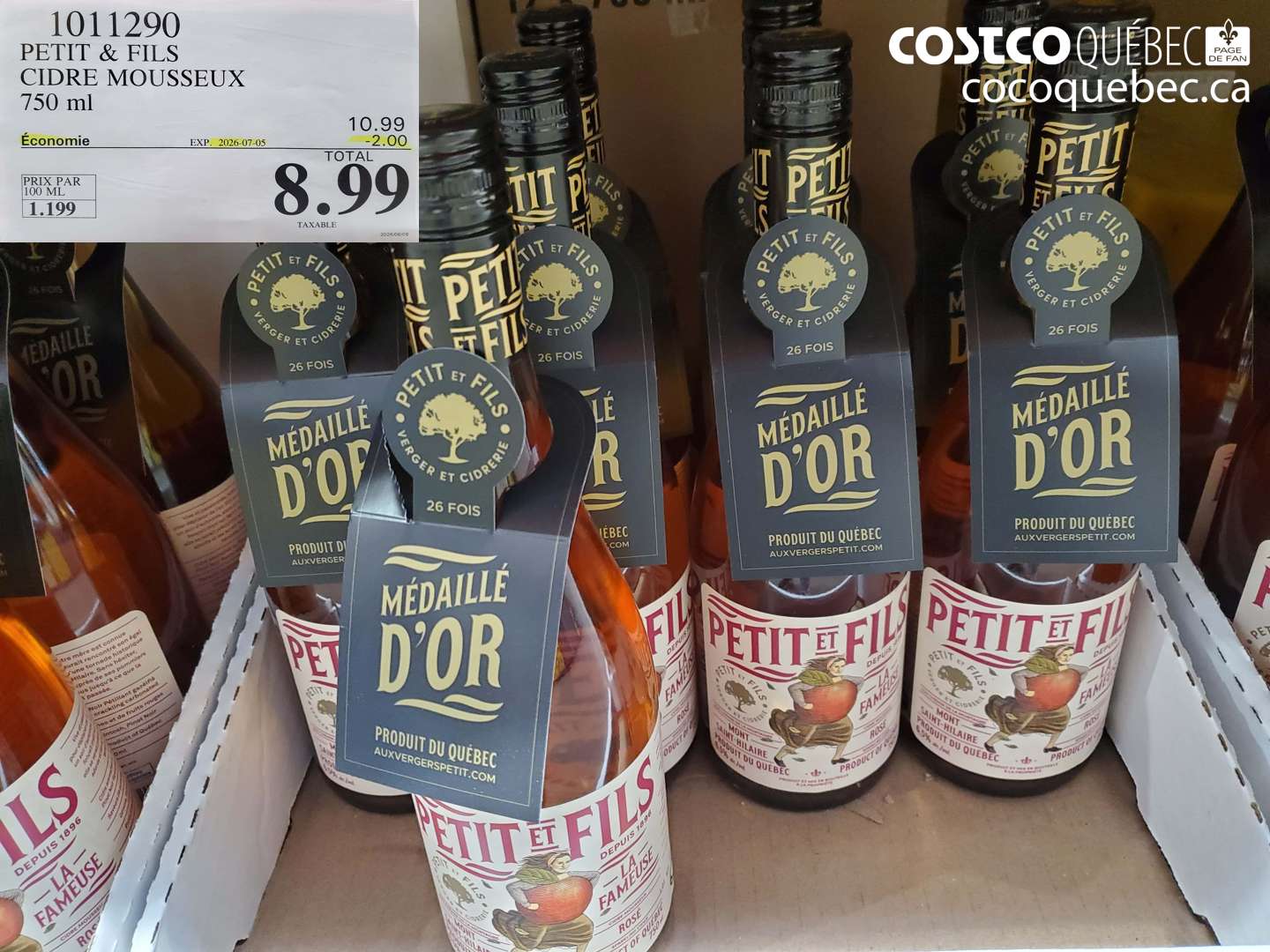 1011290 PETIT & FILS CIDRE MOUSSEUX 750 ML ($2.00 INSTANT SAVINGS EXPIRES ON 2026-07-05) $8.99
