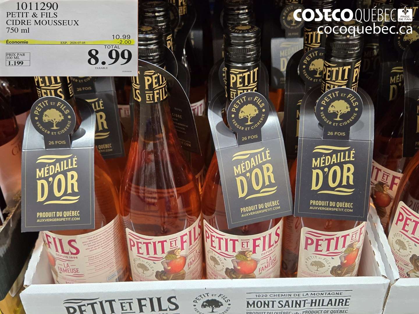 1011290 PETIT & FILS CIDRE MOUSSEUX 750 ML ($2.00 INSTANT SAVINGS EXPIRES ON 2026-07-05) $8.99