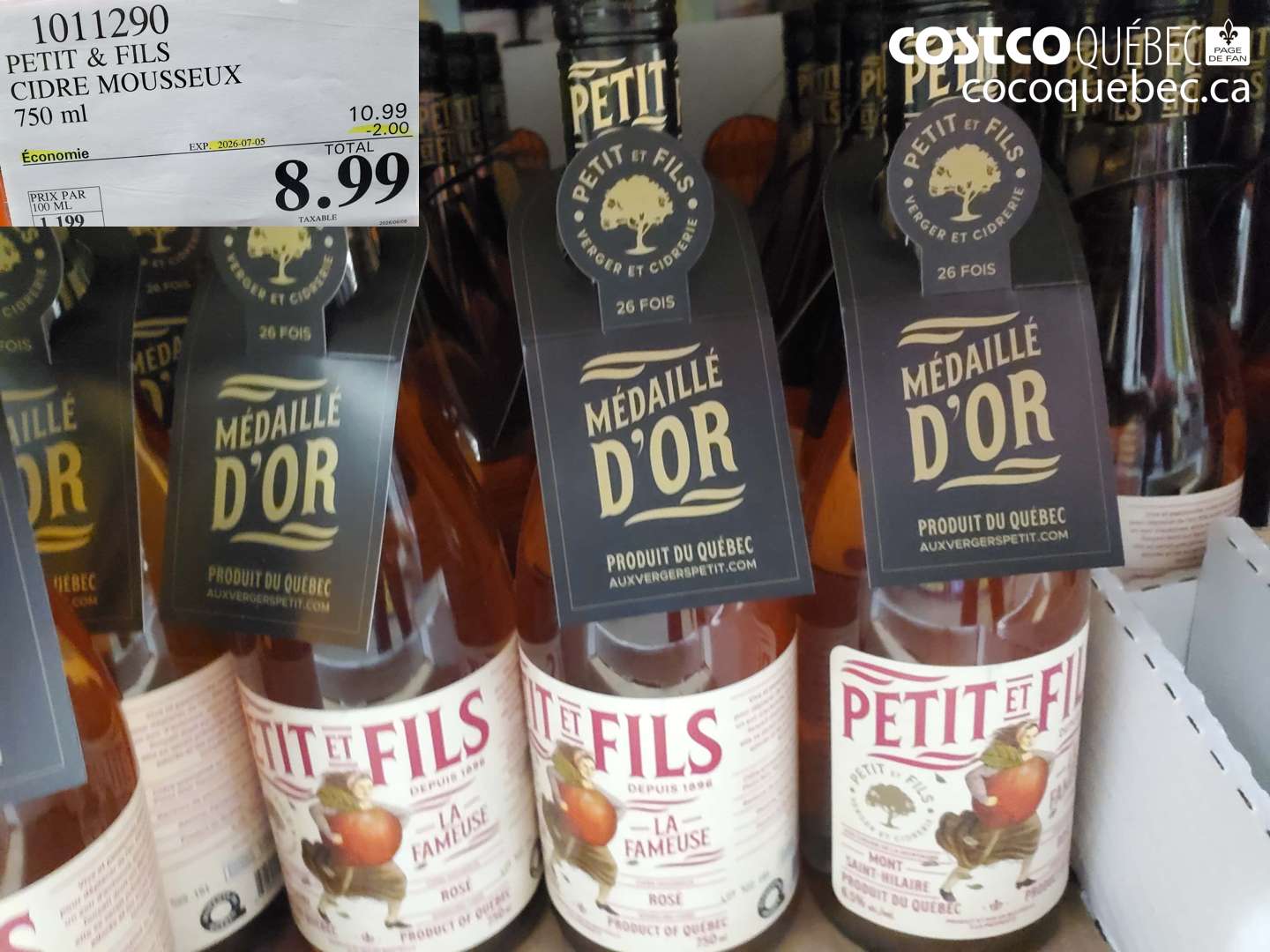 1011290 PETIT & FILS CIDRE MOUSSEUX 750 ML ($2.00 INSTANT SAVINGS EXPIRES ON 2026-07-05) $8.99