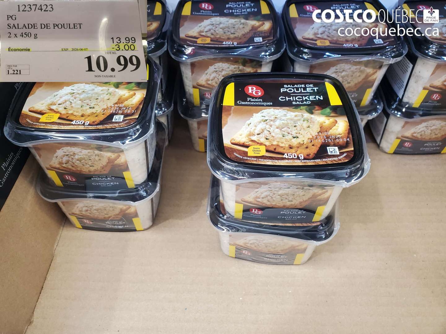 1237423 PG SALADE DE POULET 2 X 450 G ($3.00 INSTANT SAVINGS EXPIRES ON 2026-06-07) $10.99