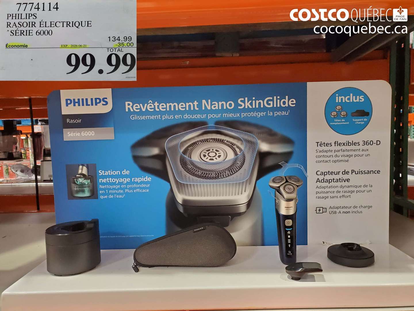 7774114 PHILIPS RASOIR ÉLECTRIQUE ($35.00 INSTANT SAVINGS EXPIRES ON 2026-06-21) $99.99