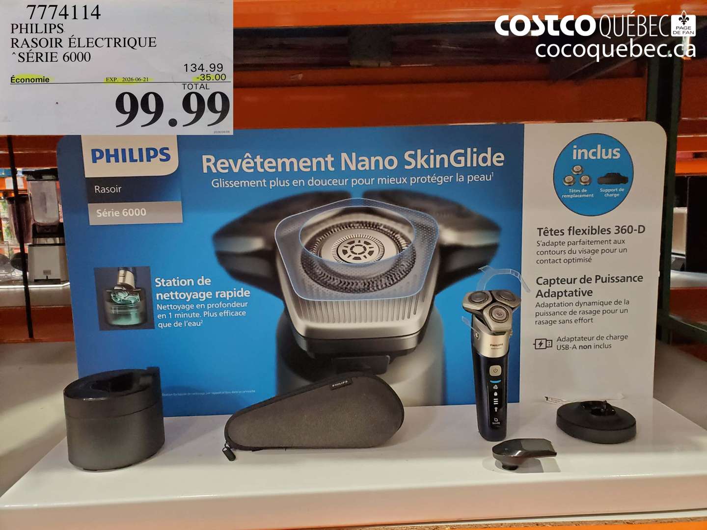 7774114 PHILIPS RASOIR ÉLECTRIQUE SÉRIE 6000 ($35.00 INSTANT SAVINGS EXPIRES ON 2026-06-21) $99.99
