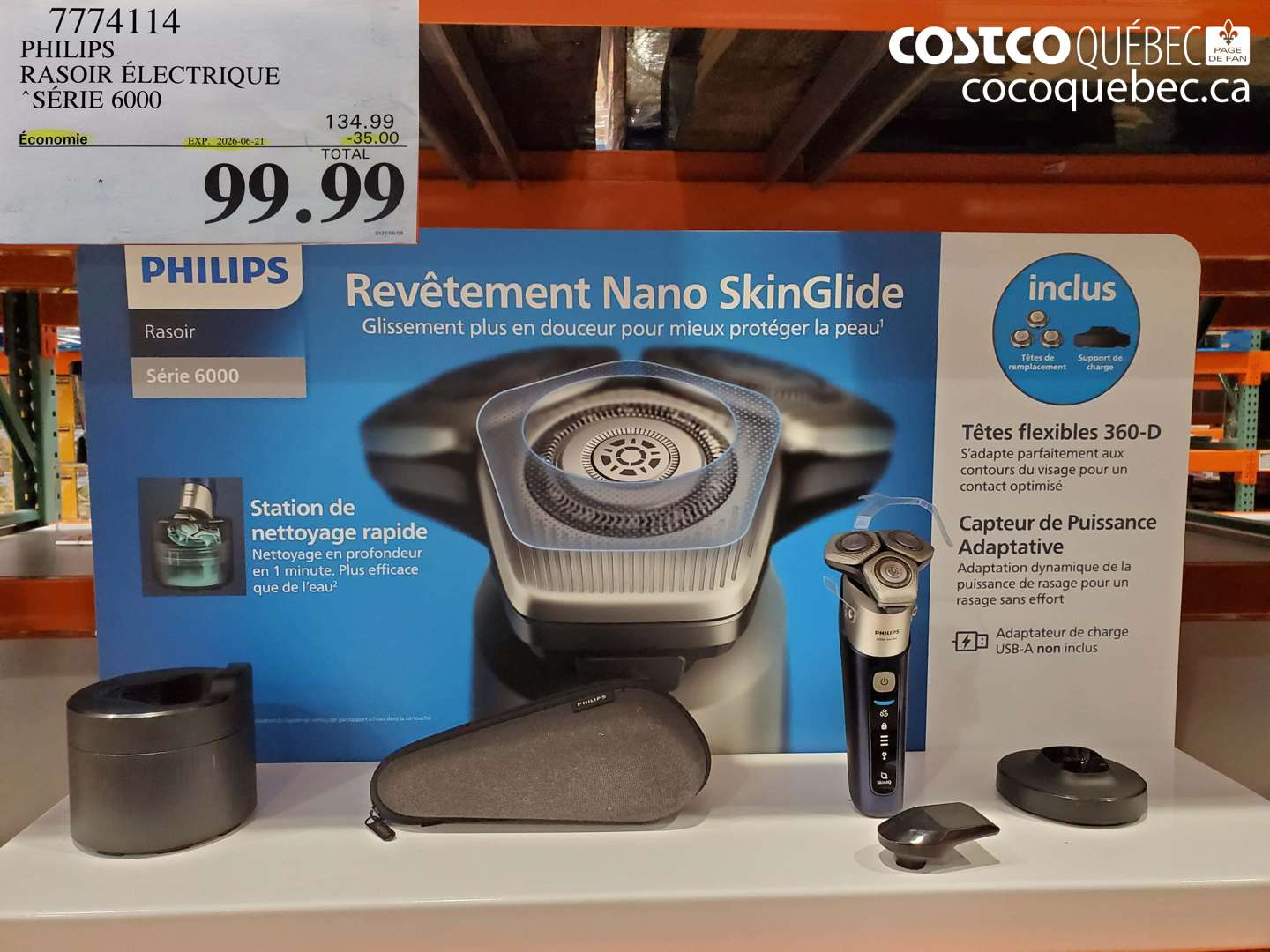 7774114 PHILIPS RASOIR ÉLECTRIQUE SÉRIE 6000 ($35.00 INSTANT SAVINGS EXPIRES ON 2026-06-21) $99.99