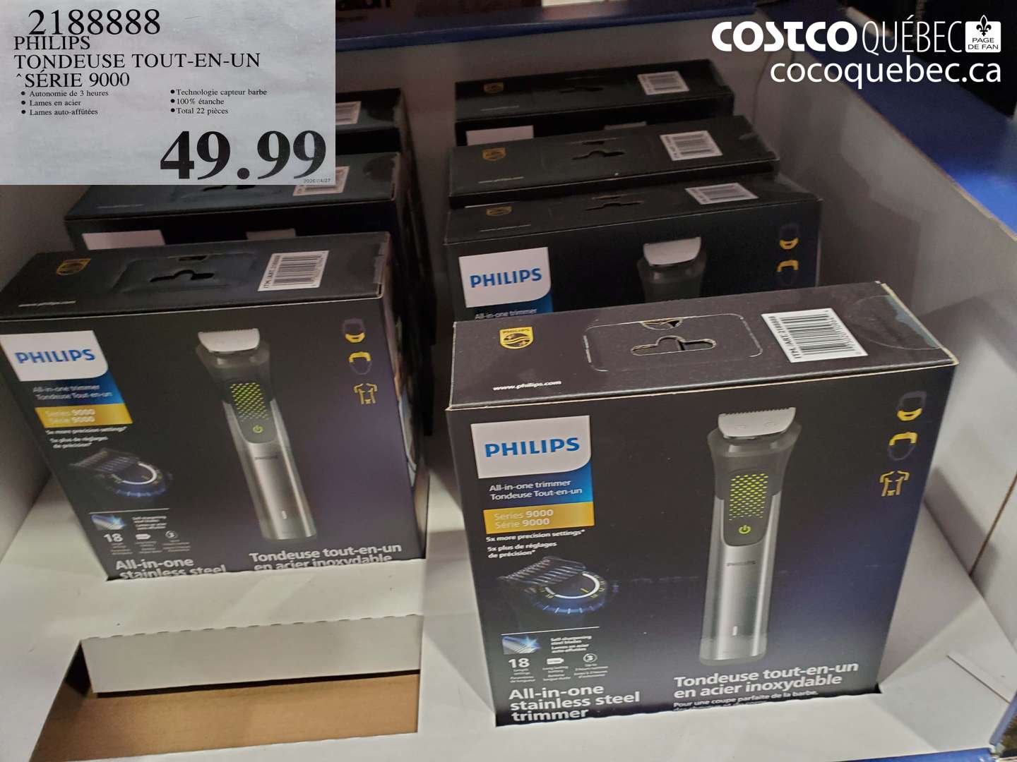 2188888 PHILIPS TONDEUSE TOUT-EN-UN SÉRIE 9000 $49.99