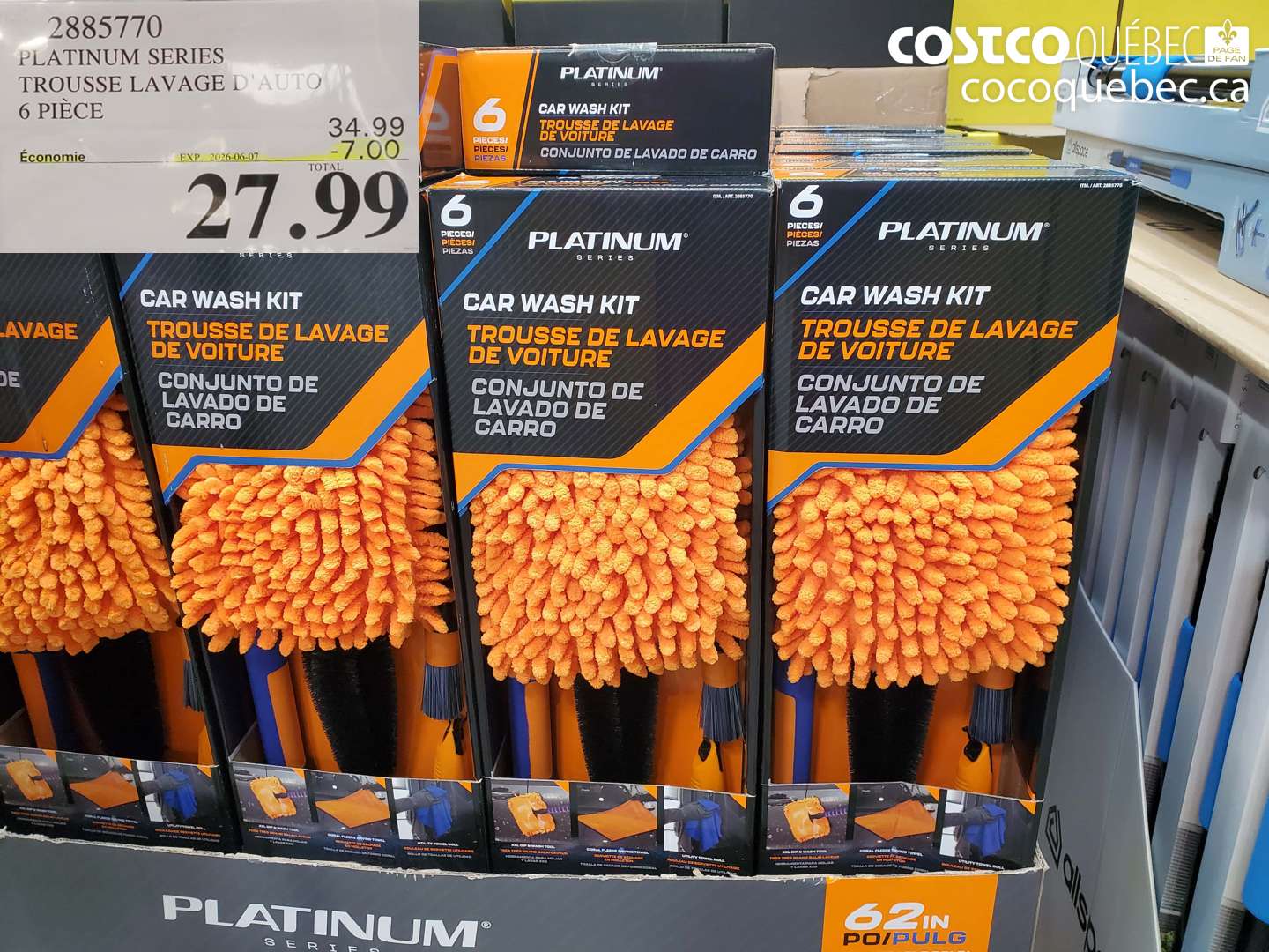 2885770 PLATINUM SERIES TROUSSE LAVAGE D'AUTO 6 PIÈCE ($7.00 INSTANT SAVINGS EXPIRES ON 2026-06-07) $27.99