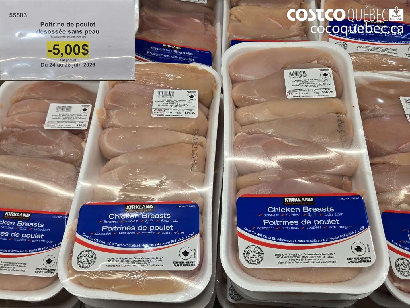 55503 POITRINE DE POULET DÉSOSSÉE SANS PEAU ($5.00 INSTANT SAVINGS EXPIRES ON 2026-06-28)
