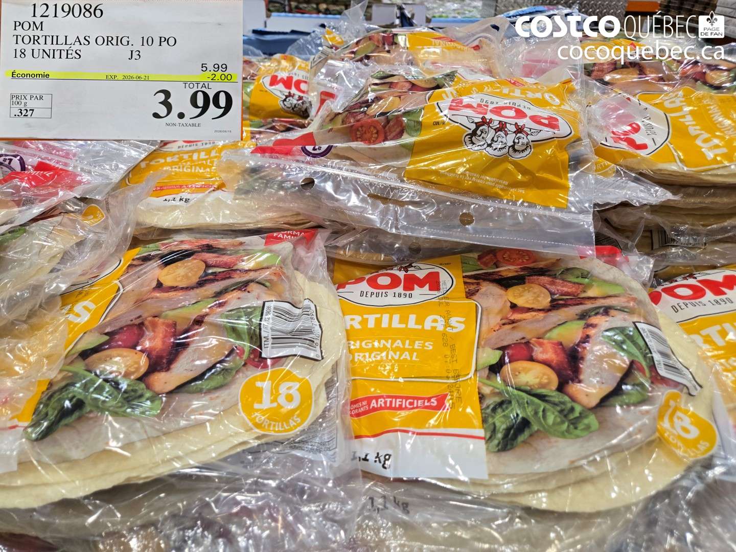 1219086 POM TORTILLAS ORIG. 10 PO 18 UNITÉS ($2.00 INSTANT SAVINGS EXPIRES ON 2026-06-21) $3.99