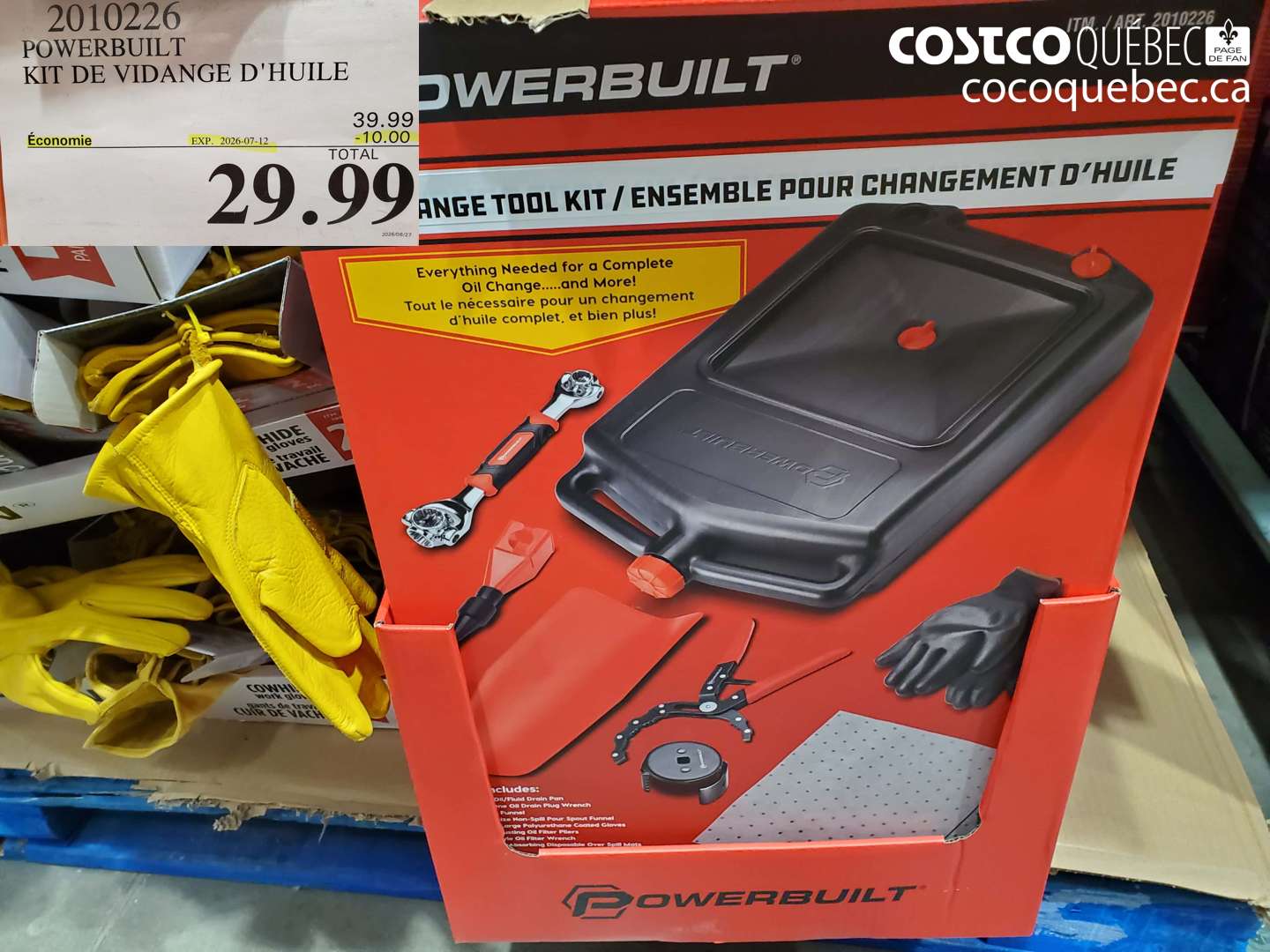 2010226 POWERBUILT KIT DE VIDANGE D'HUILE ($10.00 INSTANT SAVINGS EXPIRES ON 2026-07-12) $29.99