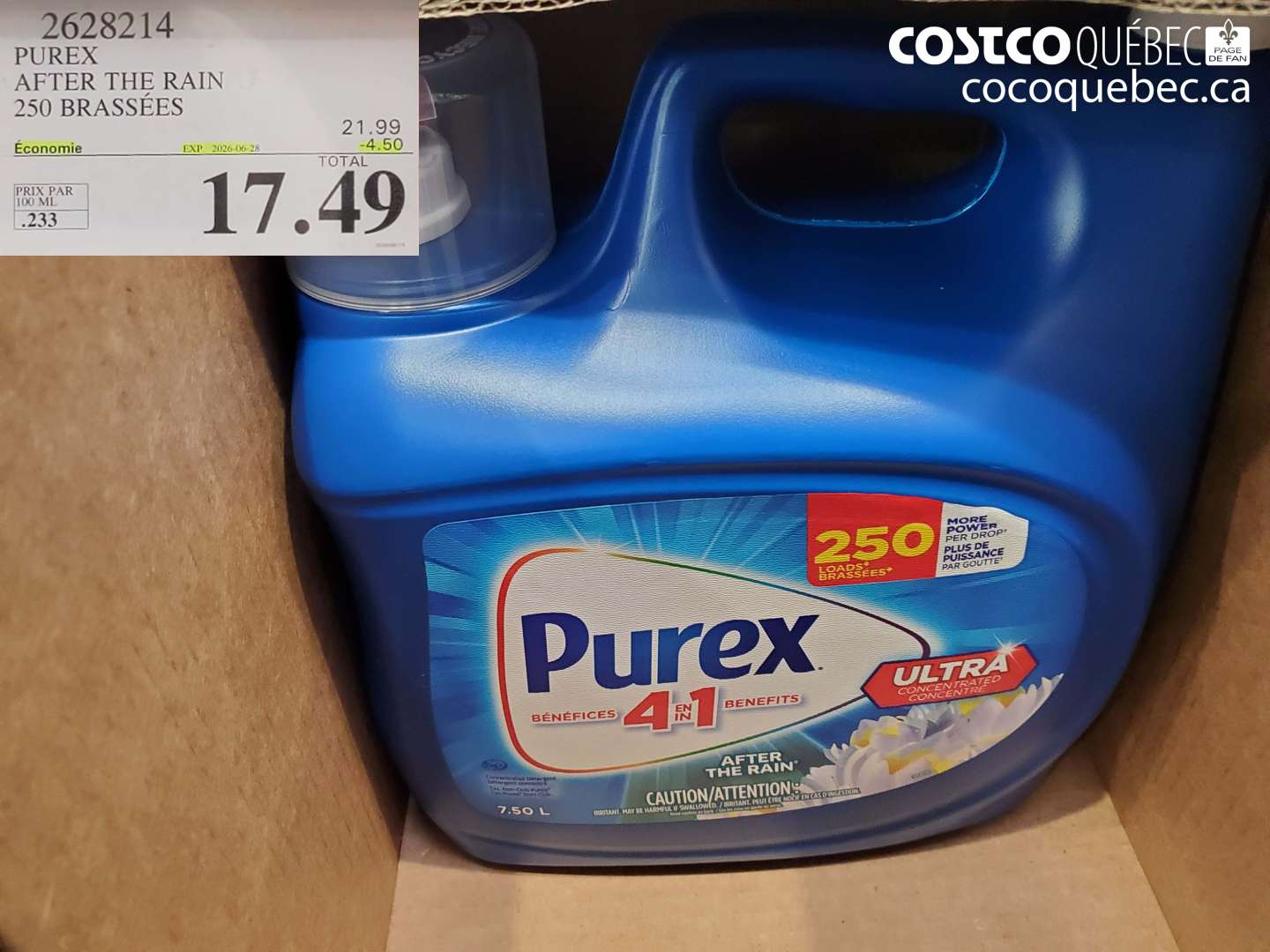 2628214 PUREX AFTER THE RAIN 250 BRASSÉES ($4.50 INSTANT SAVINGS EXPIRES ON 2026-06-28) $17.49