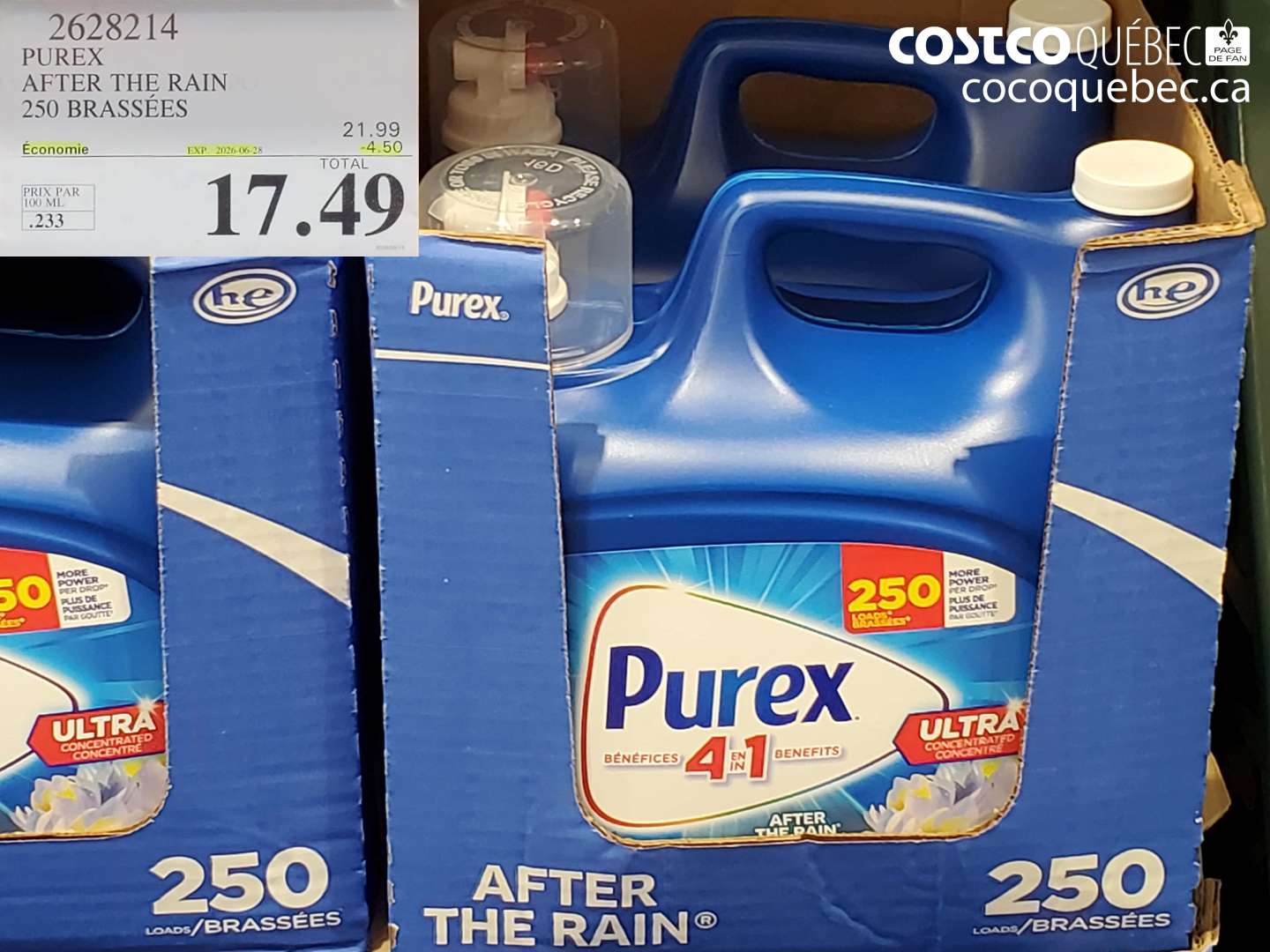2628214 PUREX AFTER THE RAIN 250 BRASSÉES ($4.50 INSTANT SAVINGS EXPIRES ON 2026-06-28) $17.49