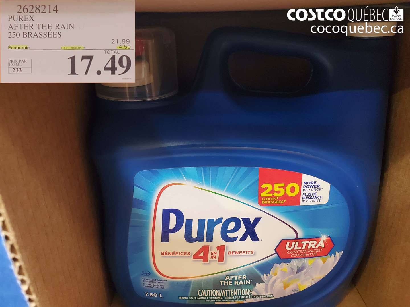 2628214 PUREX AFTER THE RAIN 250 BRASSÉES ($4.50 INSTANT SAVINGS EXPIRES ON 2026-06-28) $17.49