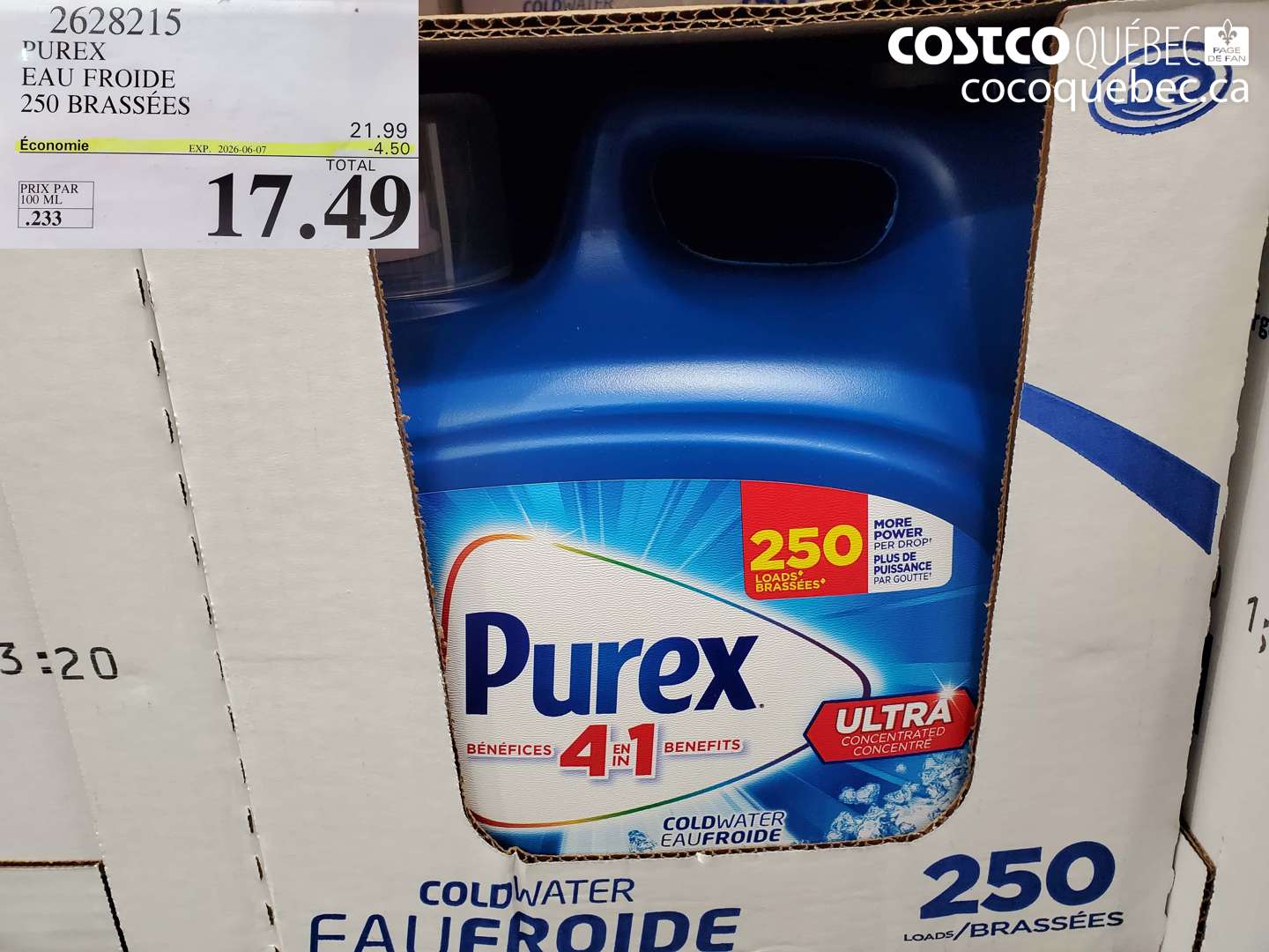 2628215 PUREX EAU FROIDE 250 BRASSÉES ($4.50 INSTANT SAVINGS EXPIRES ON 2026-06-07) $17.49