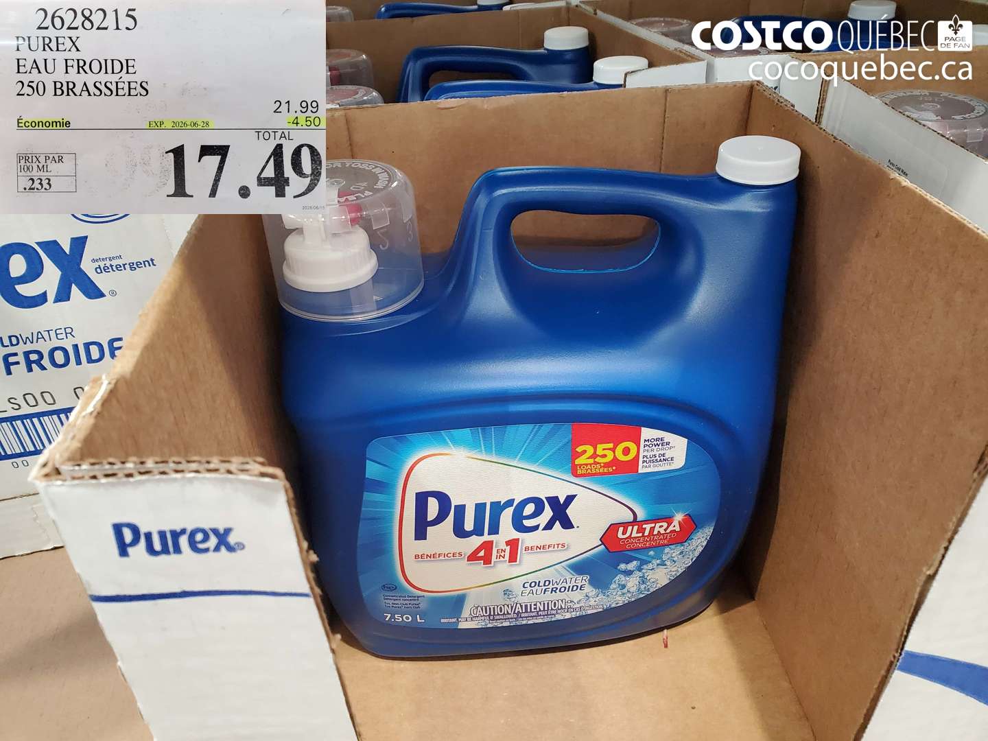 2628215 PUREX EAU FROIDE 250 BRASSÉES ($4.50 INSTANT SAVINGS EXPIRES ON 2026-06-28) $17.49