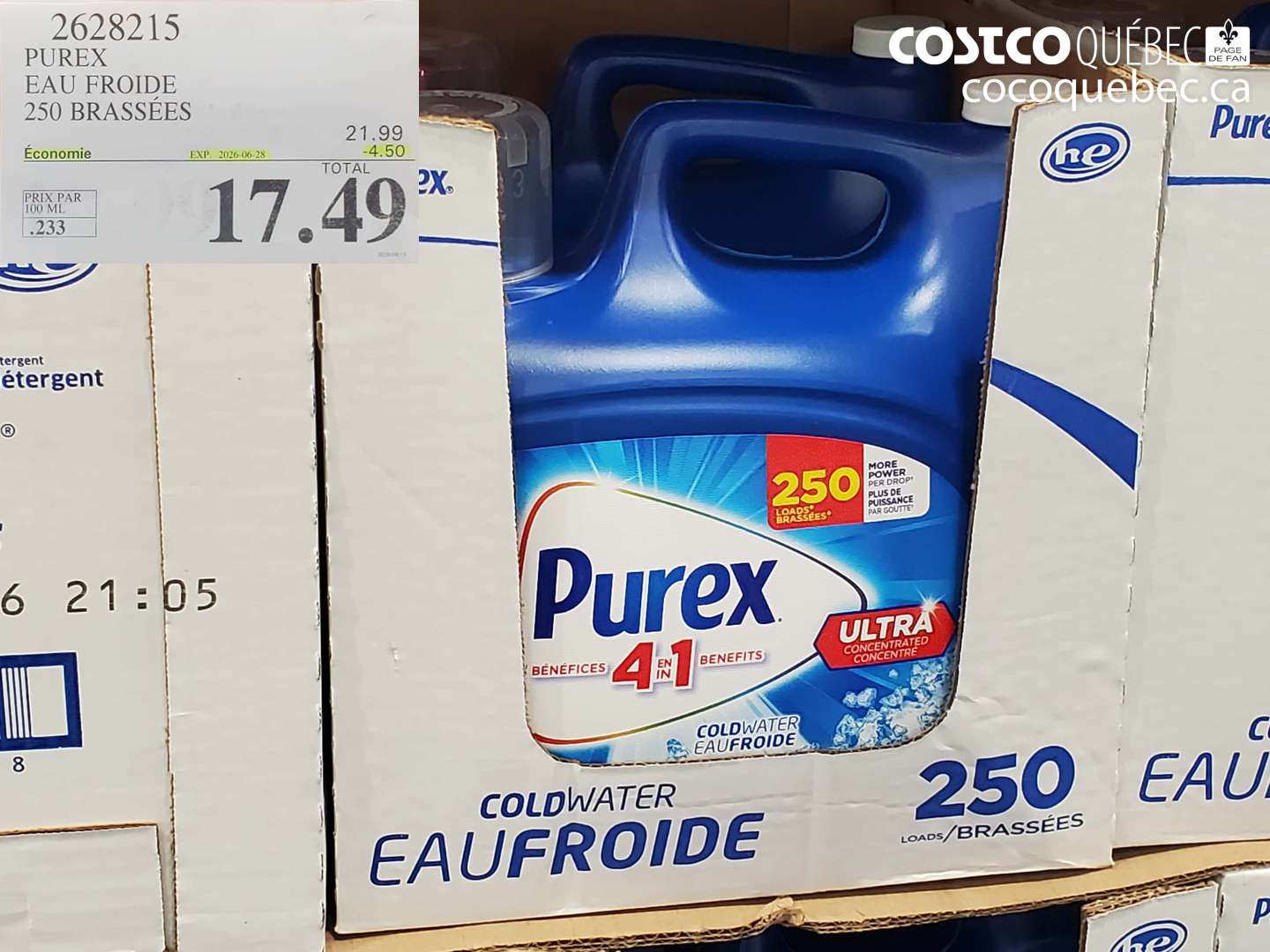 2628215 PUREX EAU FROIDE 250 BRASSÉES ($4.50 INSTANT SAVINGS EXPIRES ON 2026-06-28) $17.49