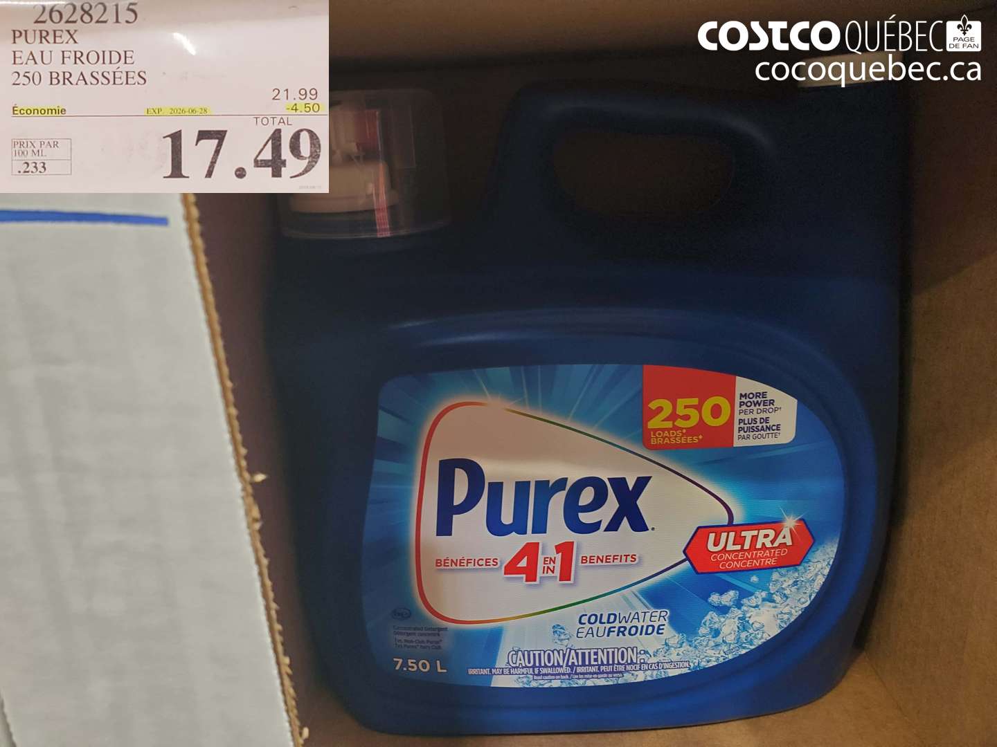2628215 PUREX EAU FROIDE 250 BRASSÉES ($4.50 INSTANT SAVINGS EXPIRES ON 2026-06-28) $17.49