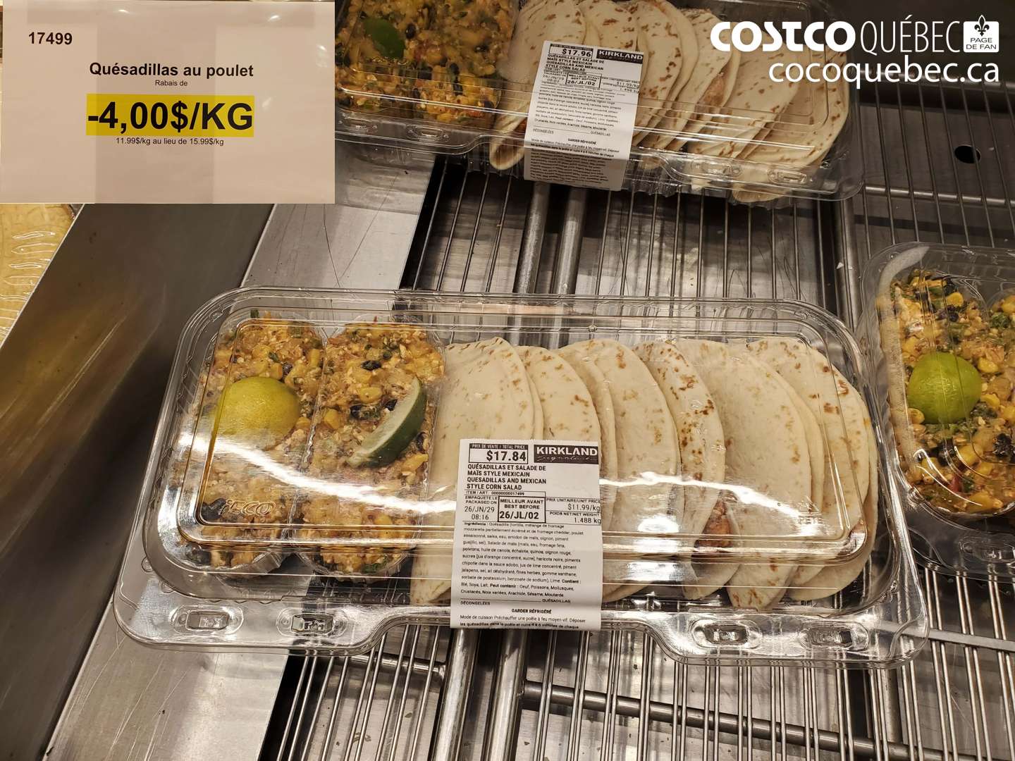 17499 QUÉSADILLAS AU POULET ($4.00 INSTANT SAVINGS) $11.99