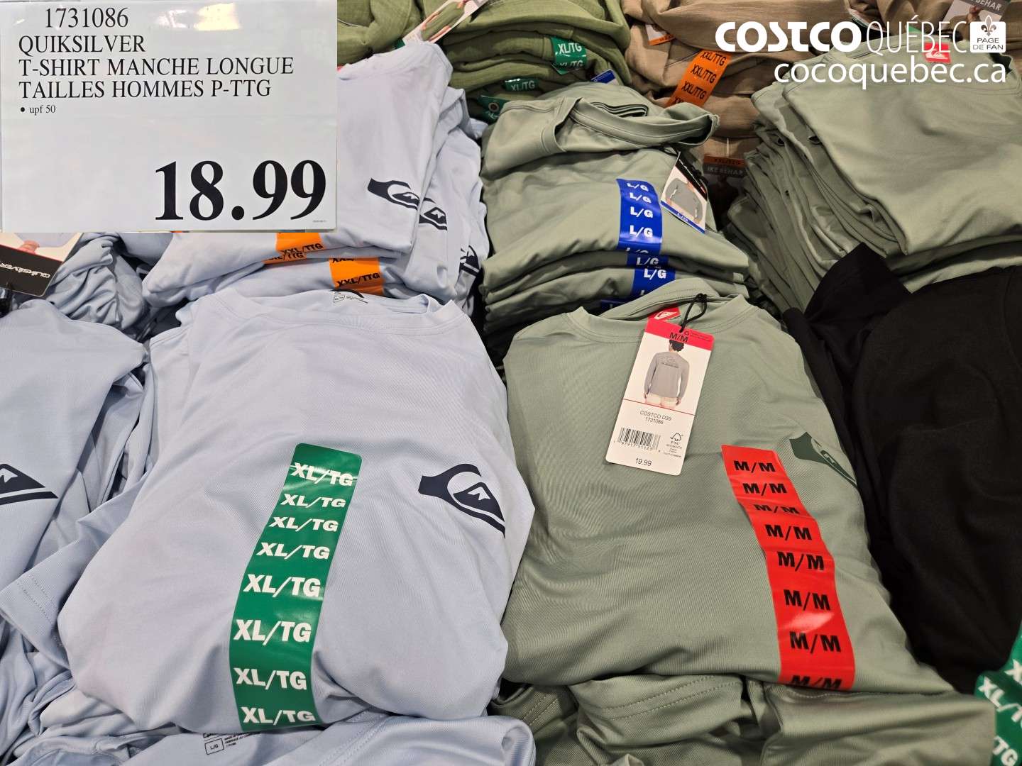 1731086 QUIKSILVER T-SHIRT MANCHE LONGUE TAILLES HOMMES P-TTG $18.99