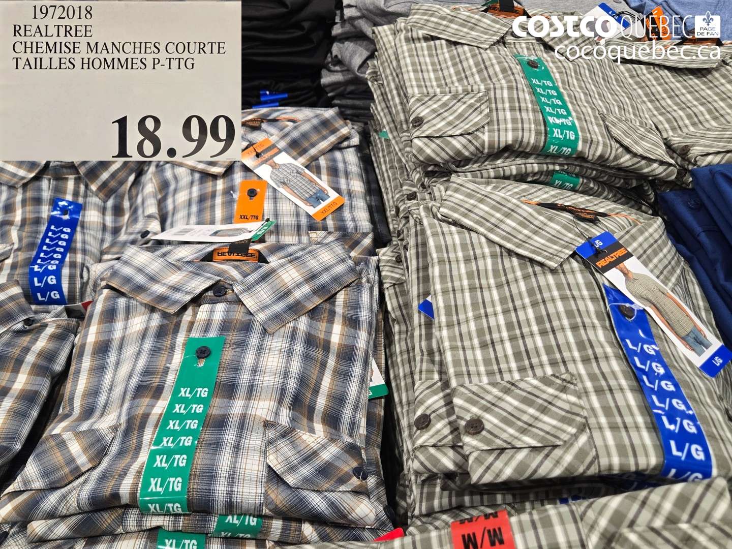 1972018 REALTREE CHEMISE MANCHES COURTE TAILLES HOMMES P-TTG $18.99