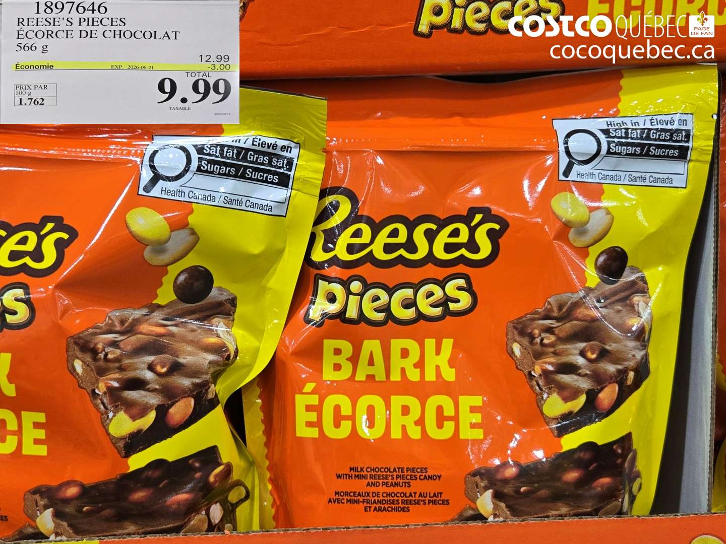 1897646 REESE'S PIECES ÉCORCE DE CHOCOLAT ($3.00 INSTANT SAVINGS EXPIRES ON 2026-06-21) $9.99