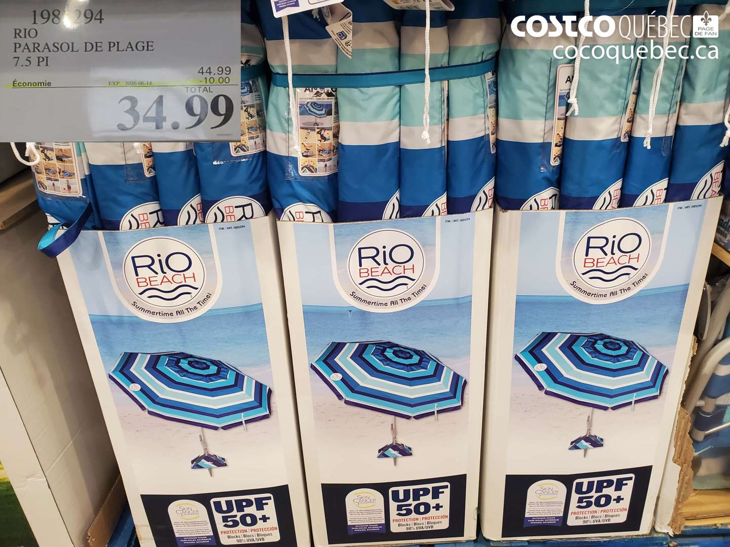 198294 RIO PARASOL DE PLAGE 7.5 PI ($10.00 INSTANT SAVINGS EXPIRES ON 2026-06-14) $34.99