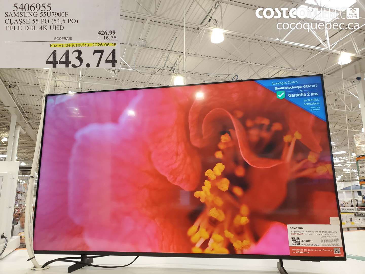 5406955 SAMSUNG 55U7900F CLASSE 55 PO (54.5 PO) TÉLÉ DEL 4K UHD (EXPIRES ON 2026-06-25) $443.74