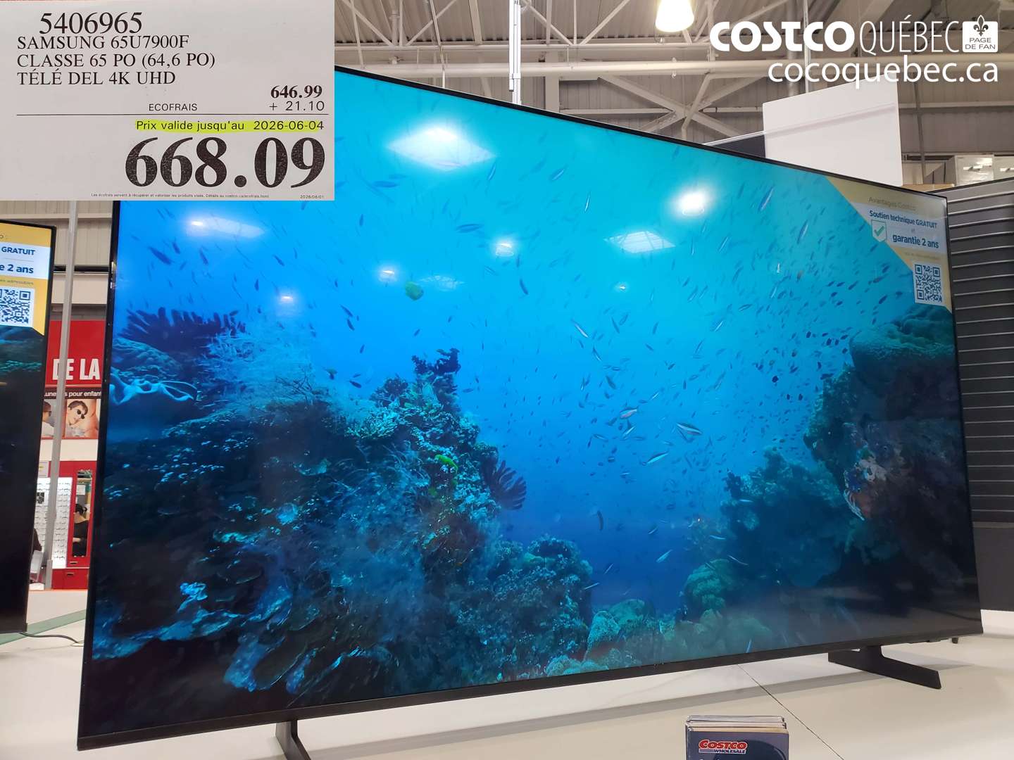5406965 SAMSUNG 65U7900F CLASSE 65 PO (64.6 PO) TÉLÉ DEL 4K UHD (EXPIRES ON 2026-06-04) $668.09