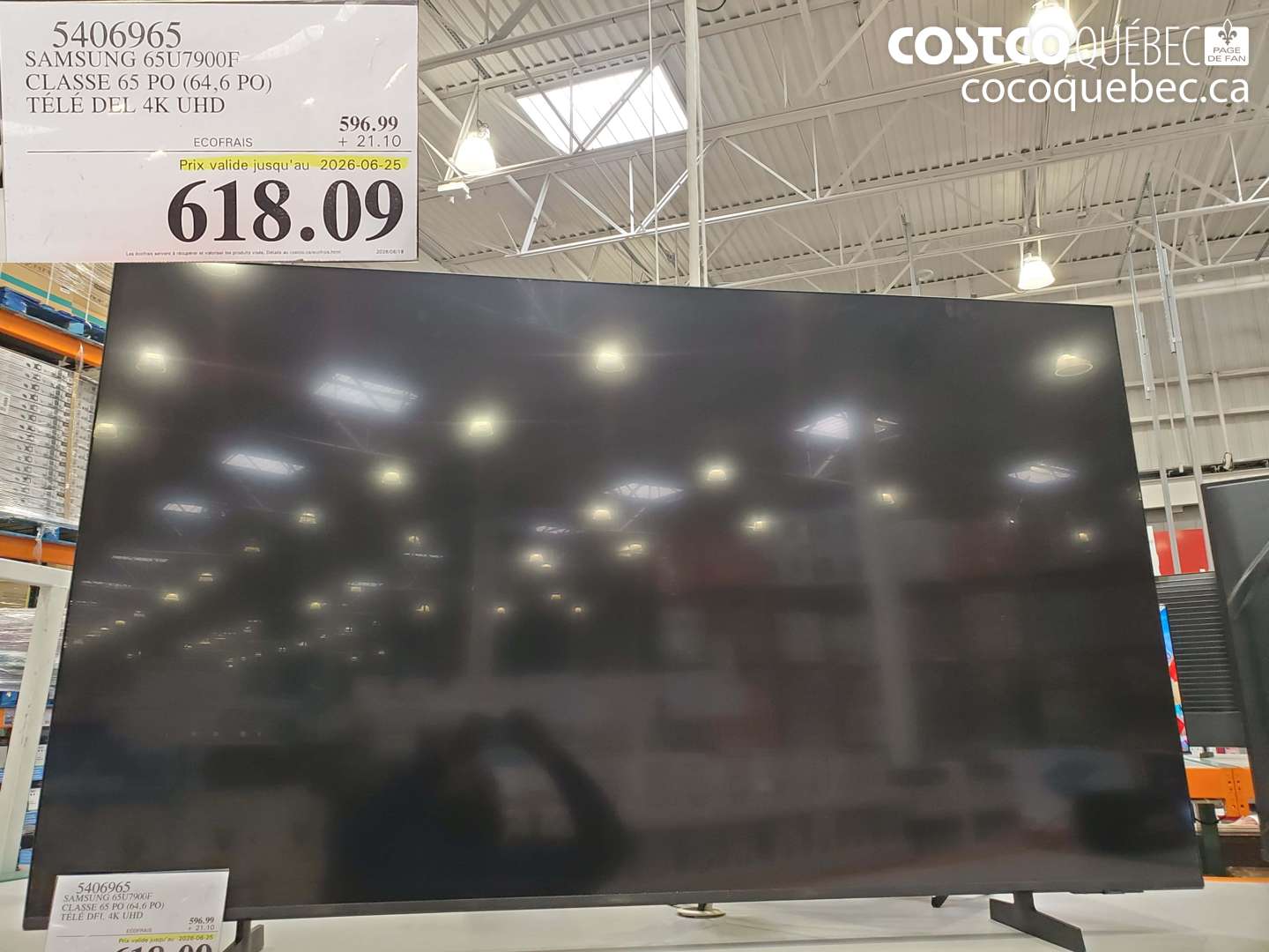 5406965 SAMSUNG 65U7900F CLASSE 65 PO (64.6 PO) TÉLÉ DEL 4K UHD (EXPIRES ON 2026-06-25) $618.09