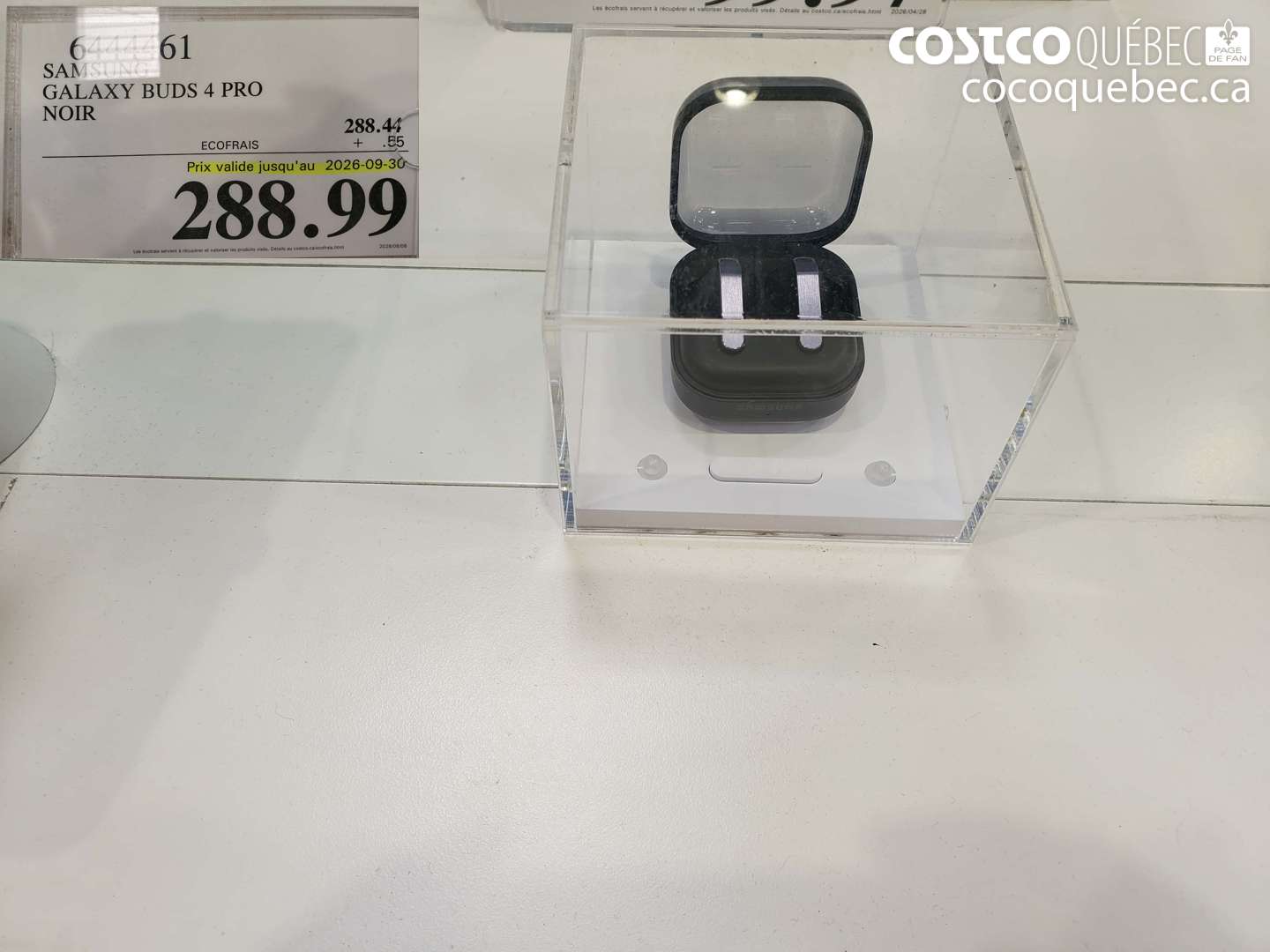 6444461 SAMSUNG GALAXY BUDS 4 PRO NOIR (EXPIRES ON 2026-09-30) $288.99