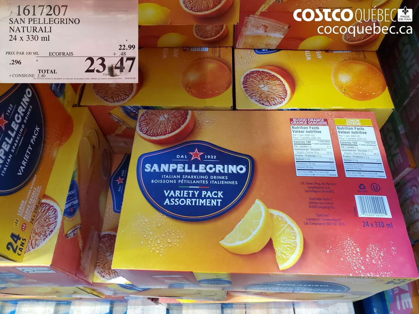 1617207 SAN PELLEGRINO NATURALI 24 X 330 ML $23.47