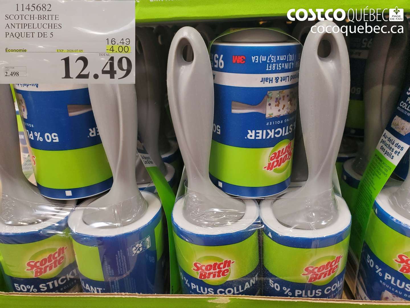 1145682 SCOTCH-BRITE ANTIPELUCHES PAQUET DE 5 ($4.00 INSTANT SAVINGS EXPIRES ON 2026-07-05) $12.49